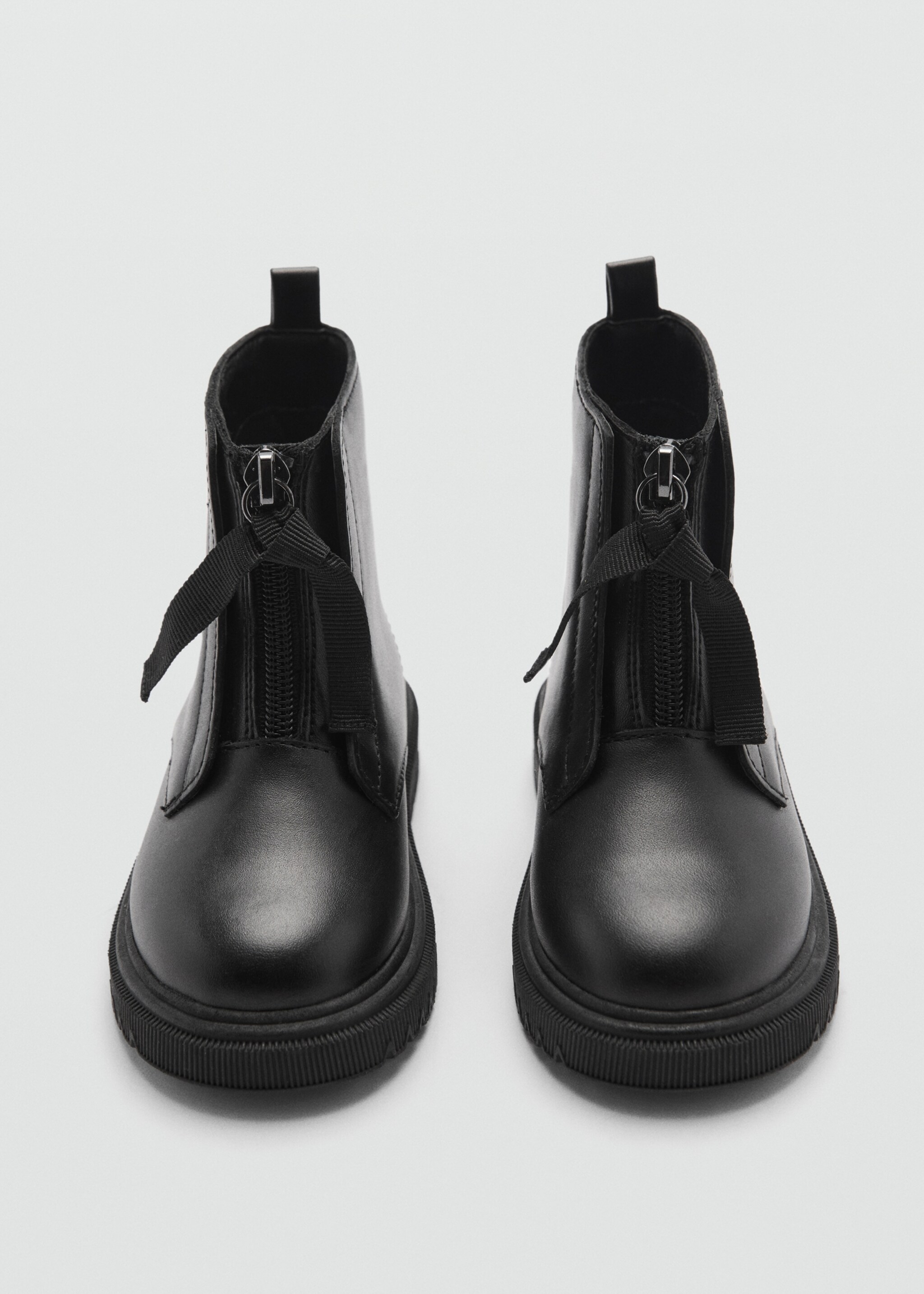 Flat leather ankle boots - Details of the article 3, Black. Ref: 77015972-00.