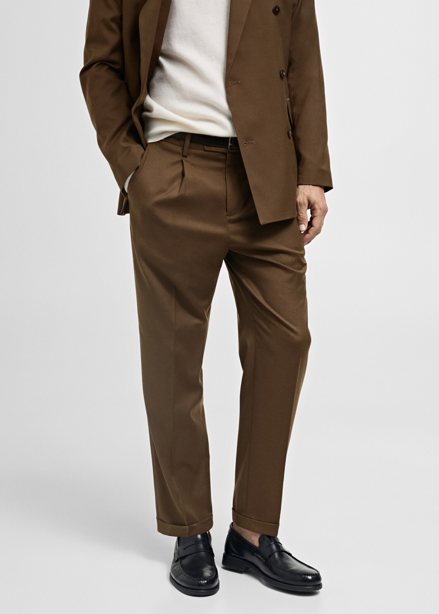 Slim-fit suit trousers - Medium plane