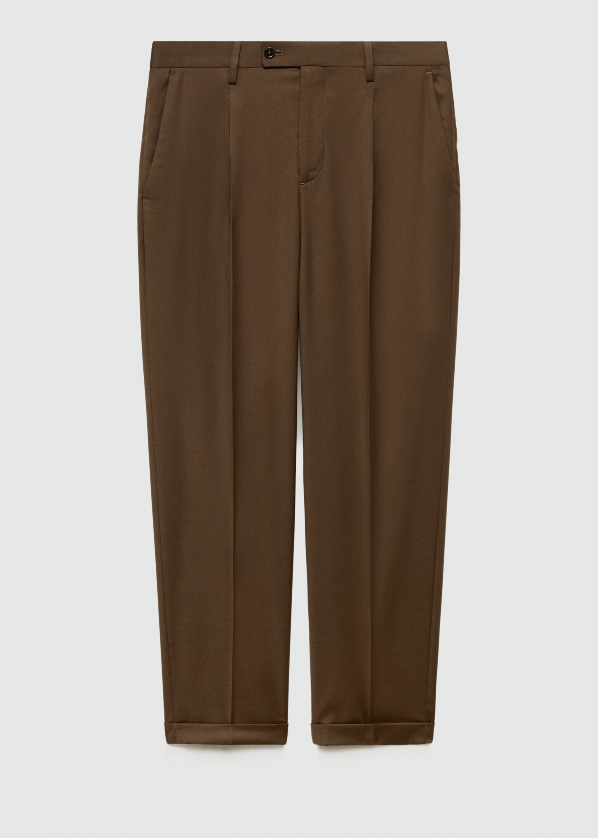 Slim-fit suit trousers - Article without model, Brown. Ref: 77015975-00.