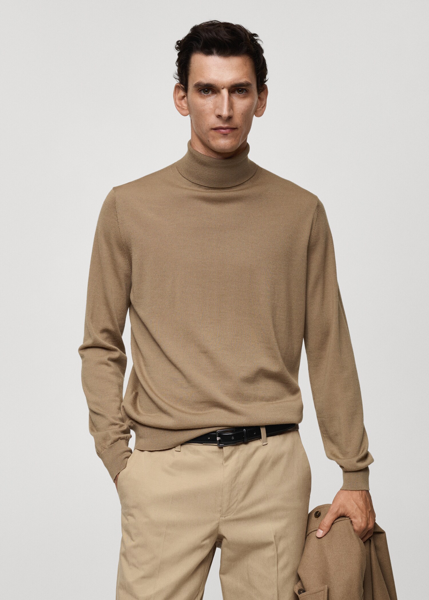 Jersei 100% llana merino coll alt - Pla mig