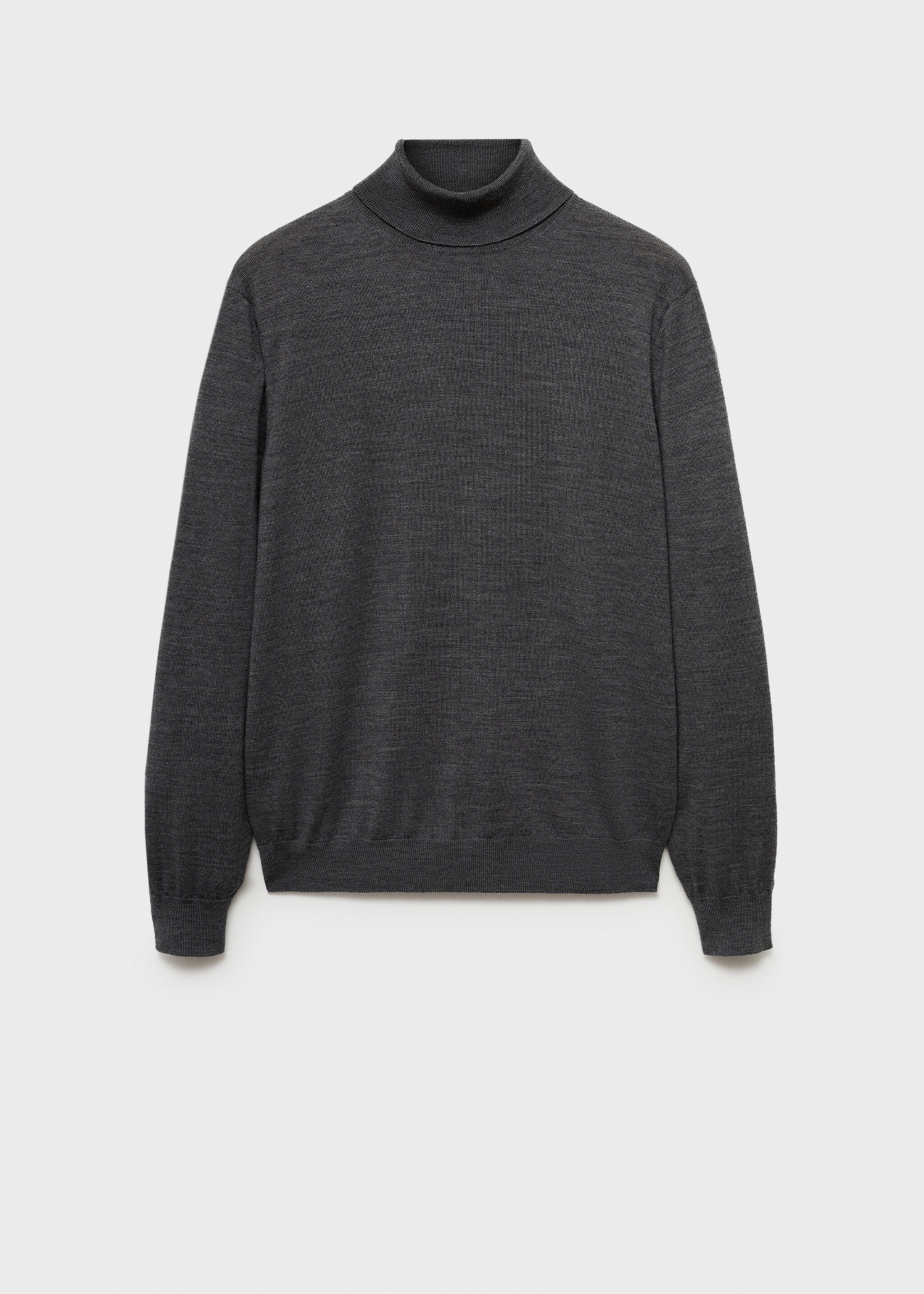 Rollkragenpullover aus 100 % Merinowolle - Artikel ohne Model, Dunkelgrau meliert. Ref: 77015977-00.