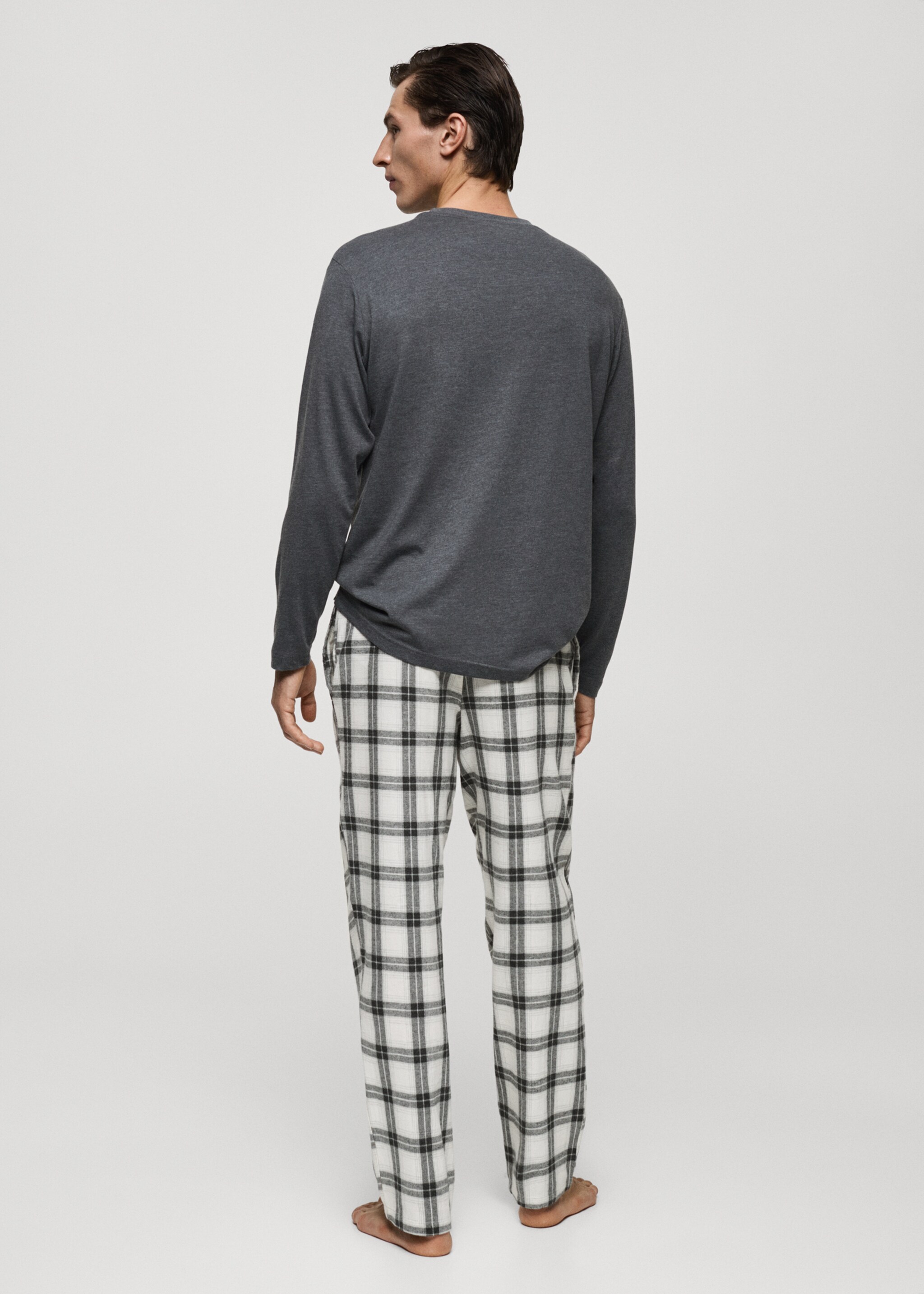 Gecombineerde geruite pyjamaset 100% katoen - Achterkant van het artikel