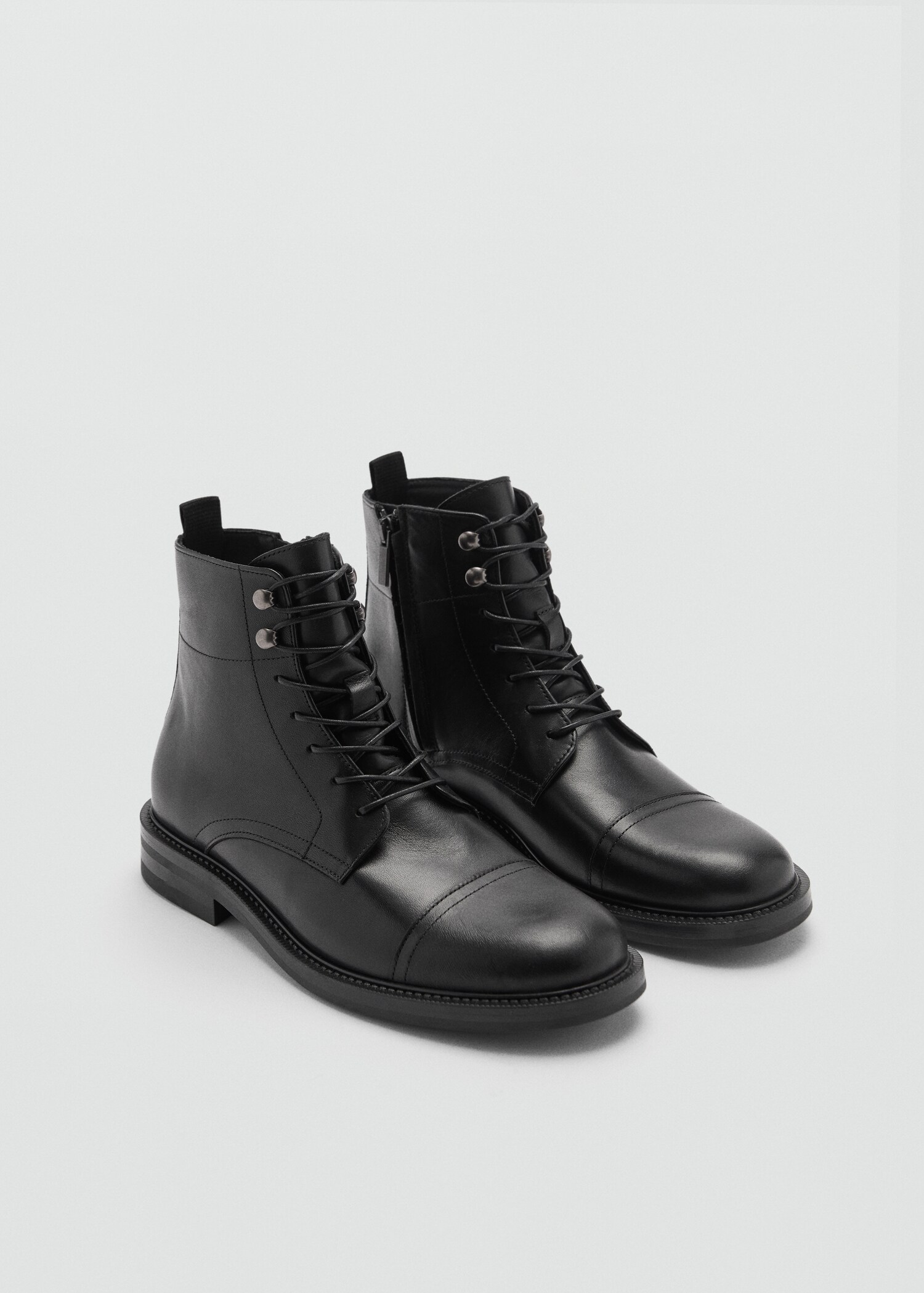 Bottines cuir lacets - Plan moyen
