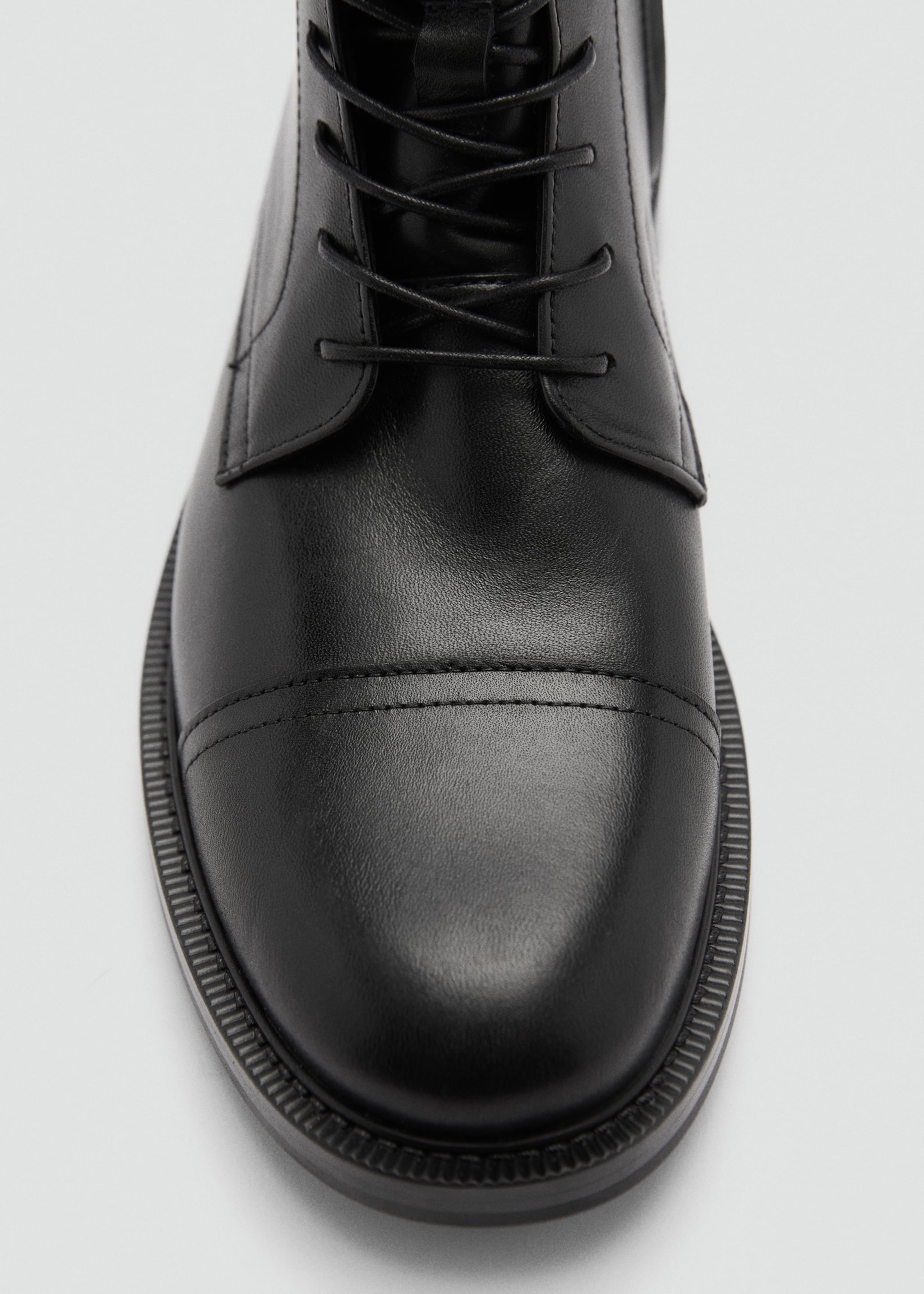 Lace-up leather ankle boots - Details of the article 3, Black. Ref: 77015981-00.