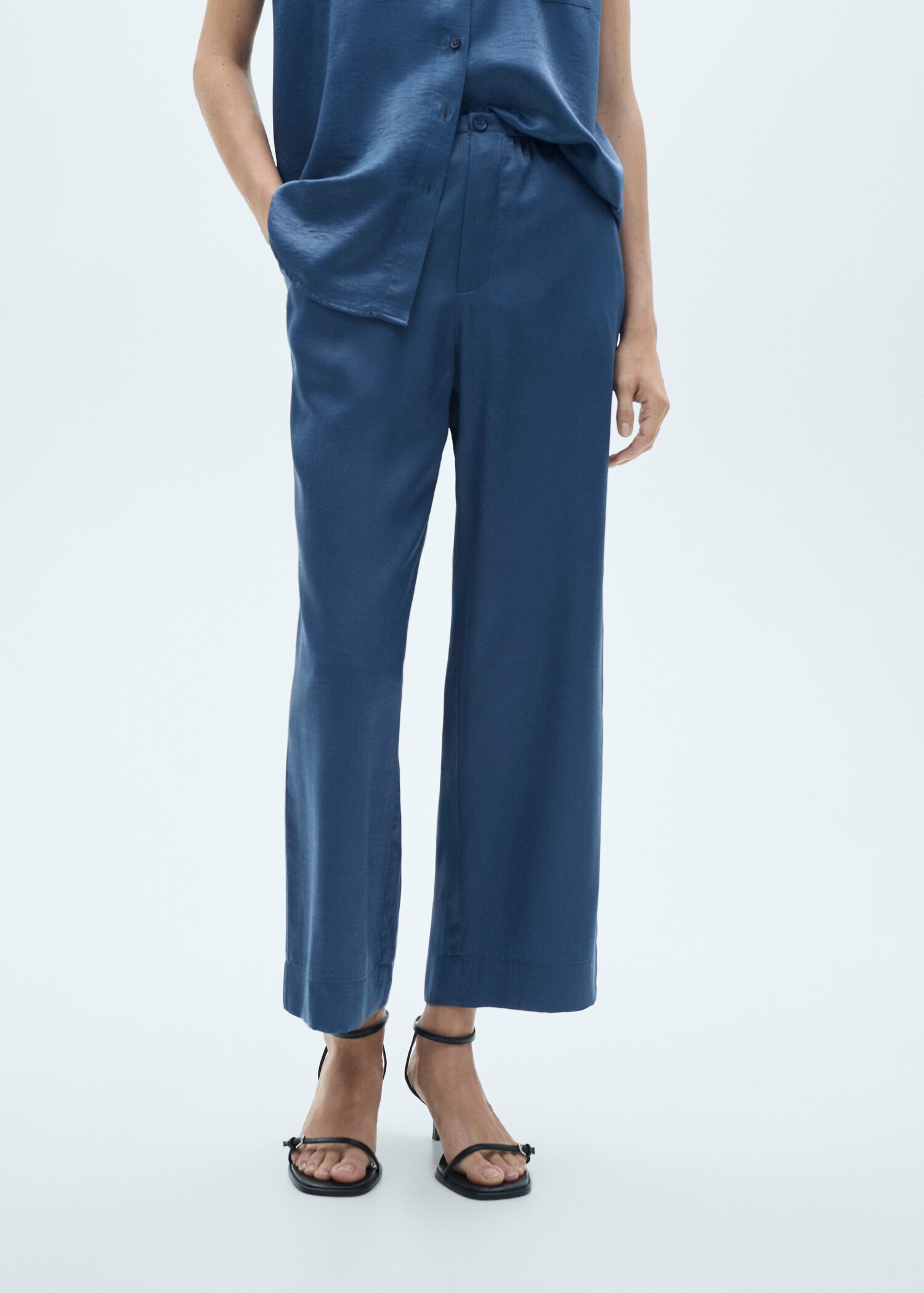 Satin crop trousers - Medium plane