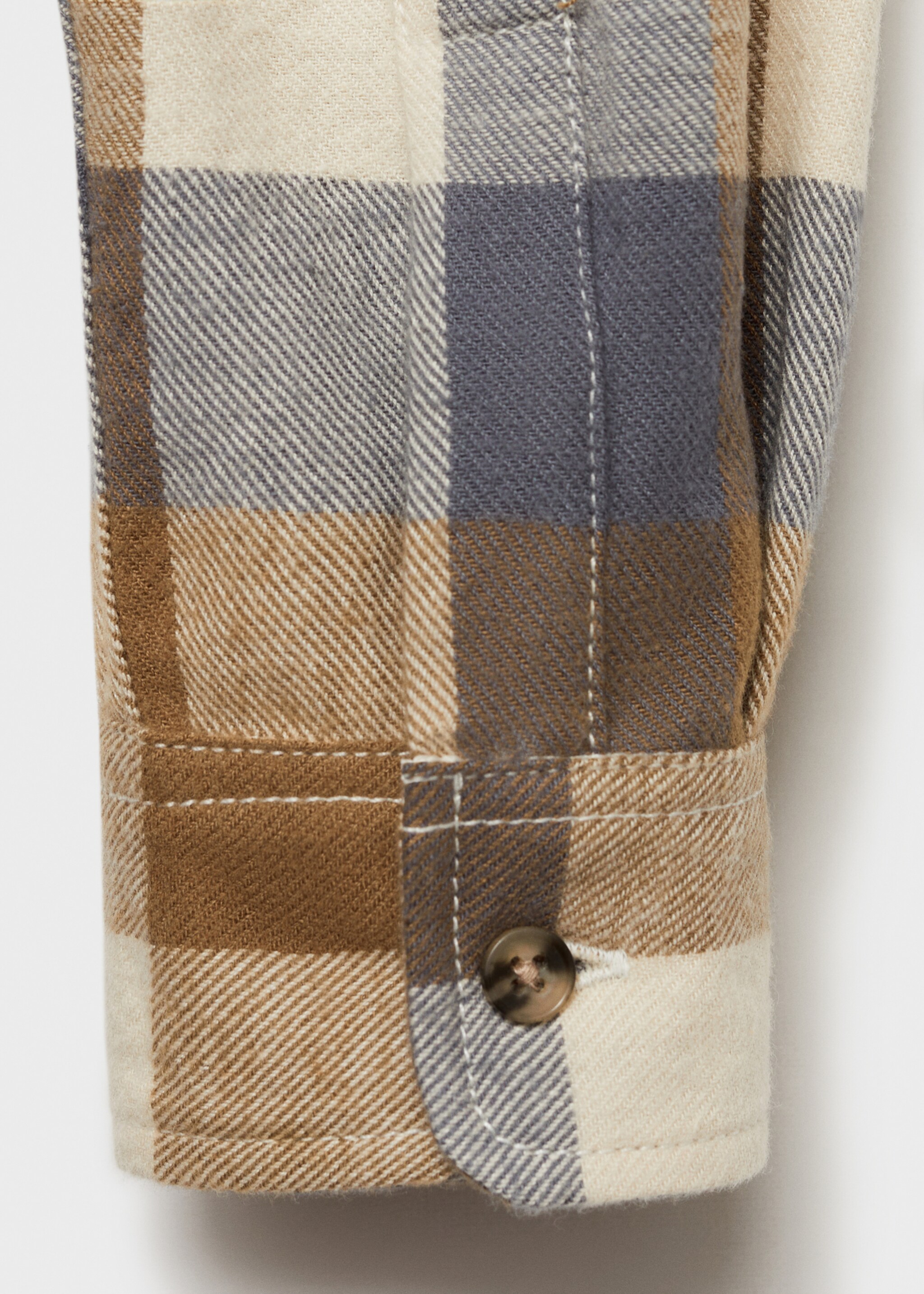 Check cotton shirt - Details of the article 0, Brown. Ref: 77015983-00.