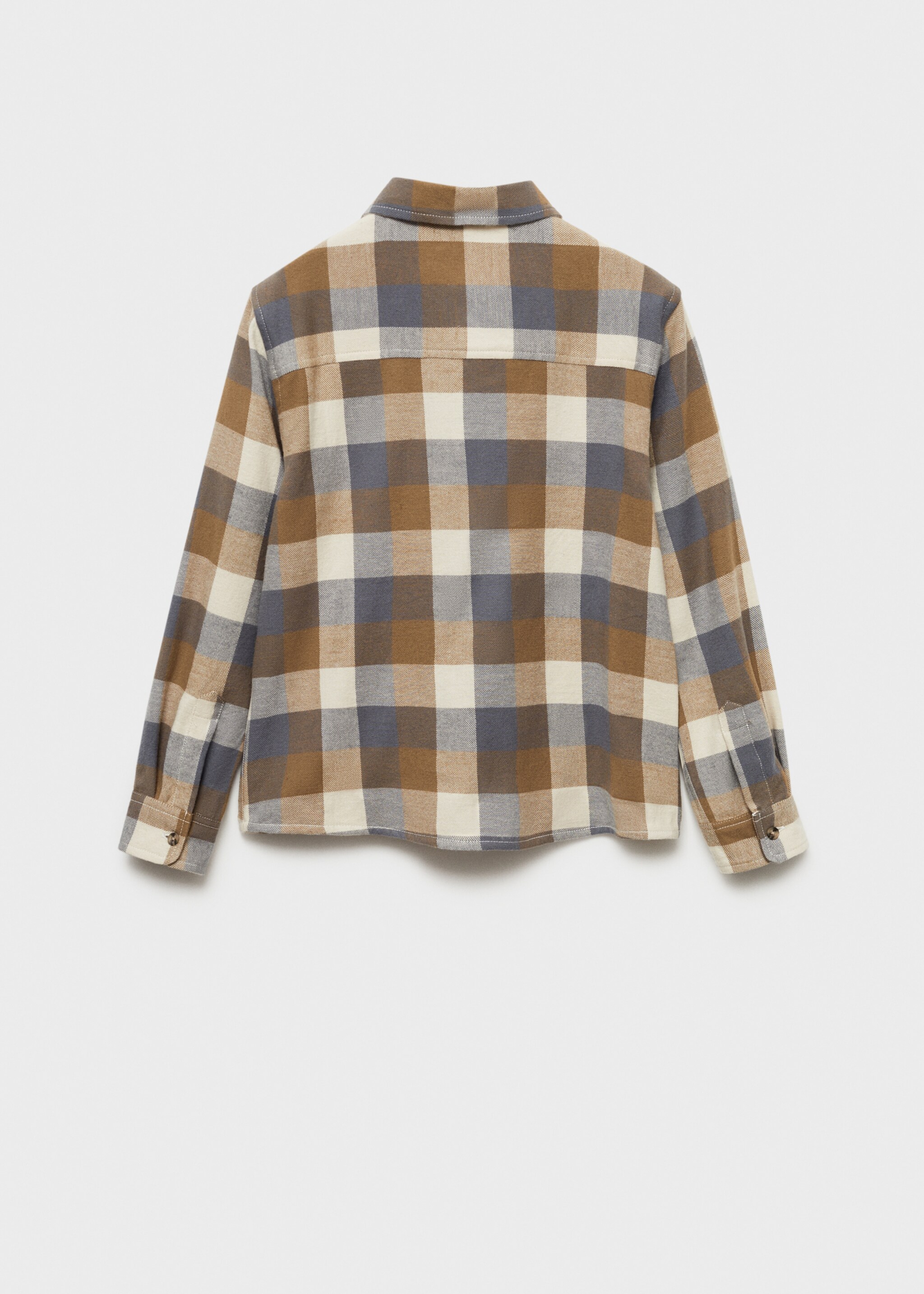 Check cotton shirt - Reverse of the article, Brown. Ref: 77015983-00.
