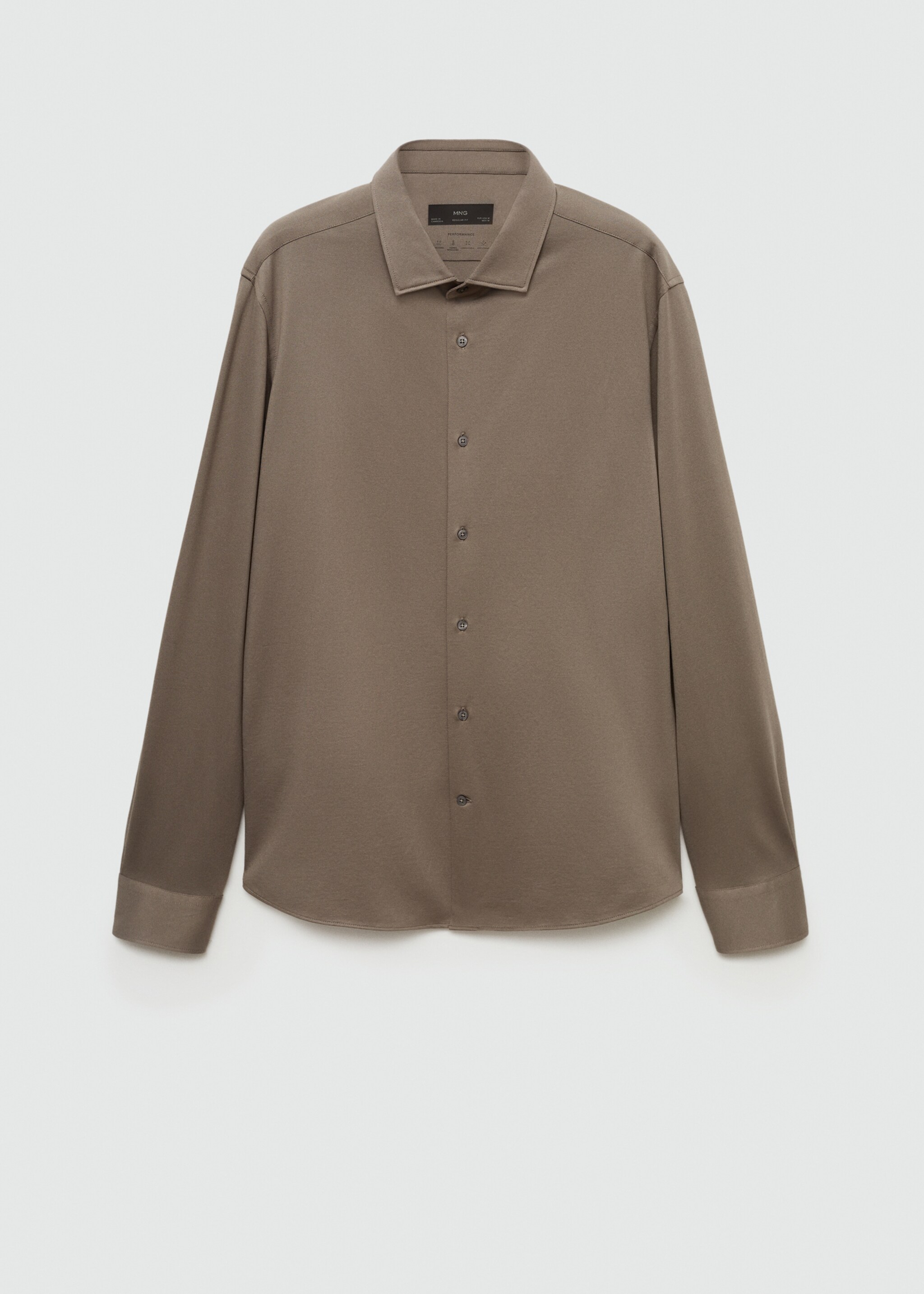Crease-resistant regular-fit shirt - Article without model, Medium Brown. Ref: 77015984-00.