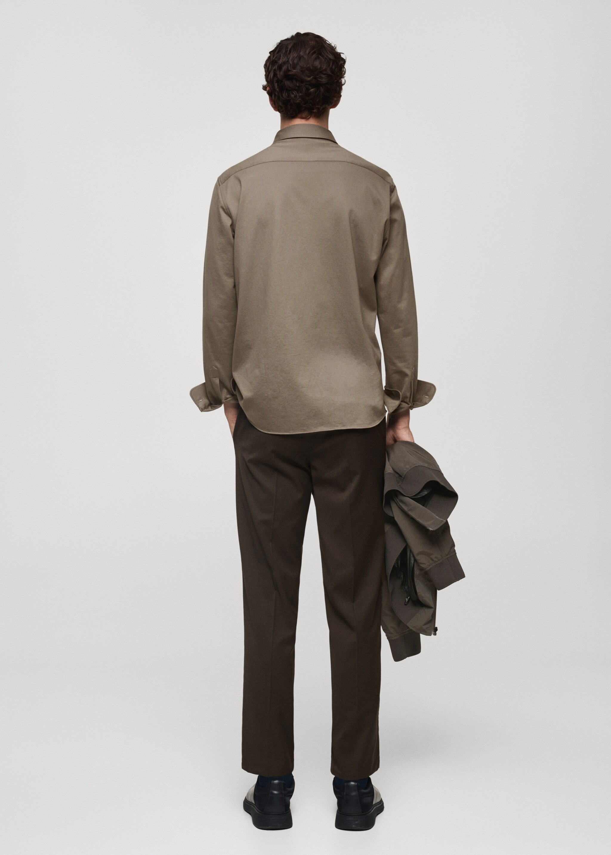 Crease-resistant regular-fit shirt - Reverse of the article, Medium Brown. Ref: 77015984-00.