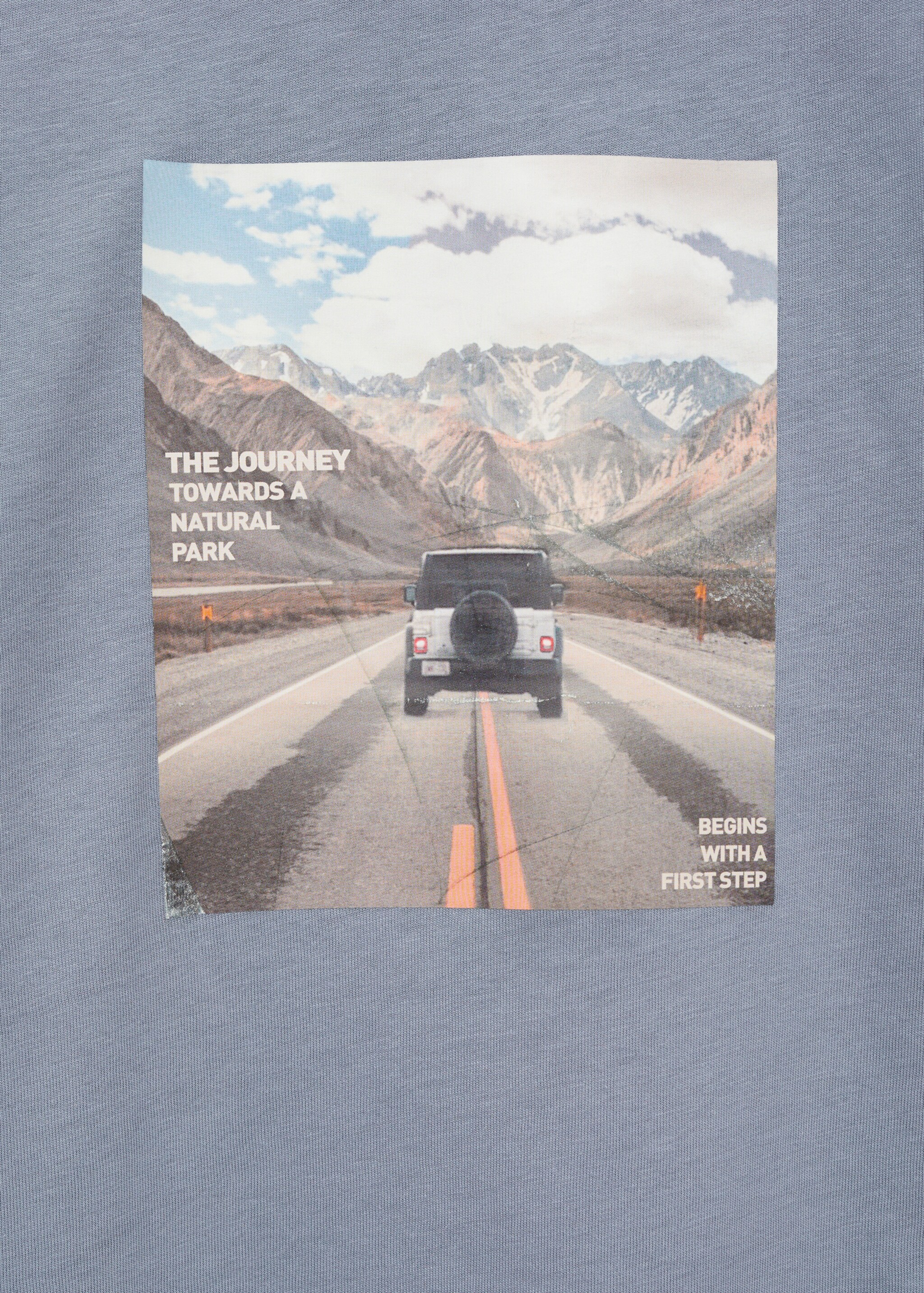 Printed cotton-blend T-shirt - Details of the article 8, Blue. Ref: 77015985-00.