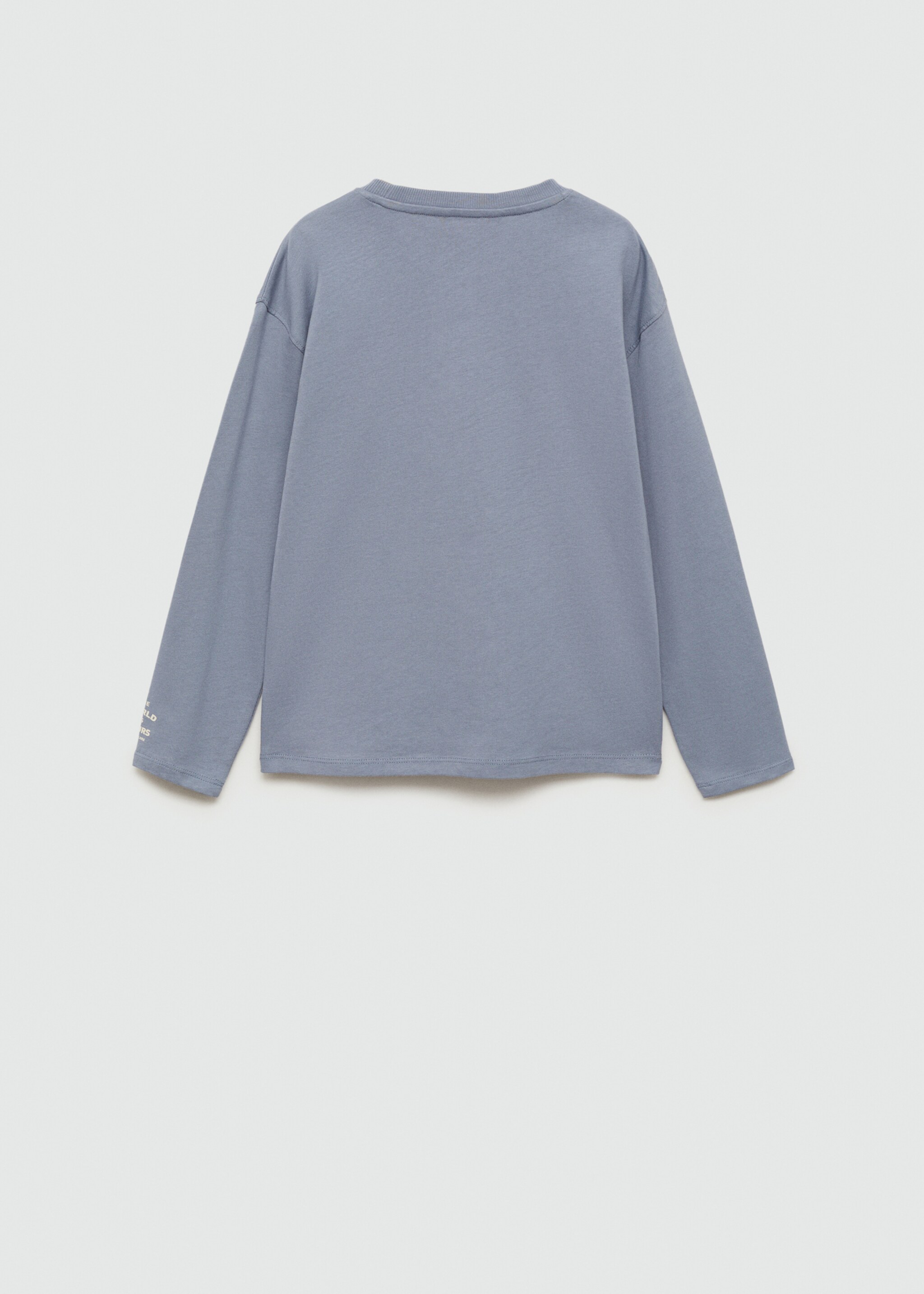Printed cotton-blend T-shirt - Reverse of the article, Blue. Ref: 77015985-00.