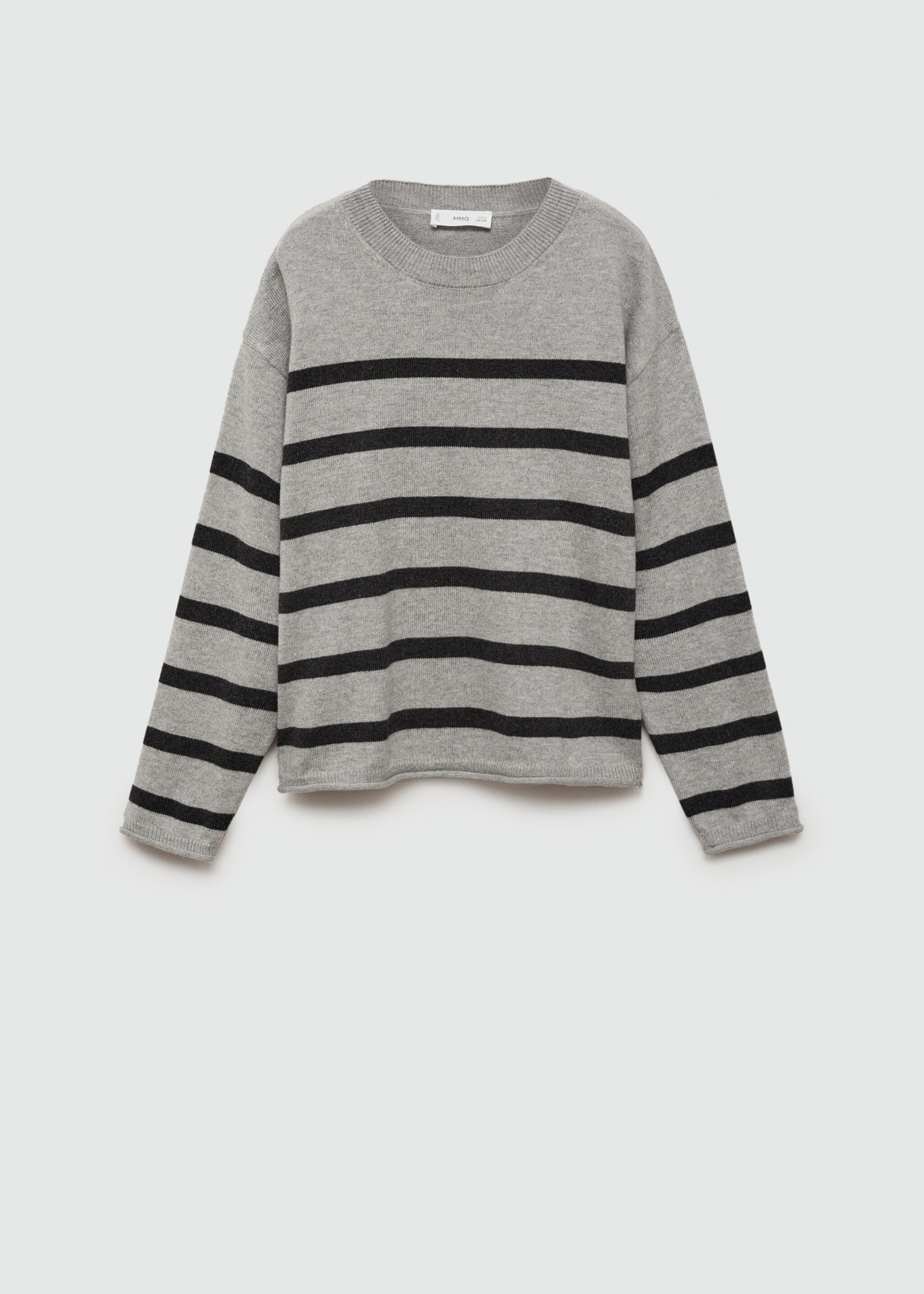 Striped rib sweater - Article without model, Medium Heather Grey. Ref: 77015988-00.