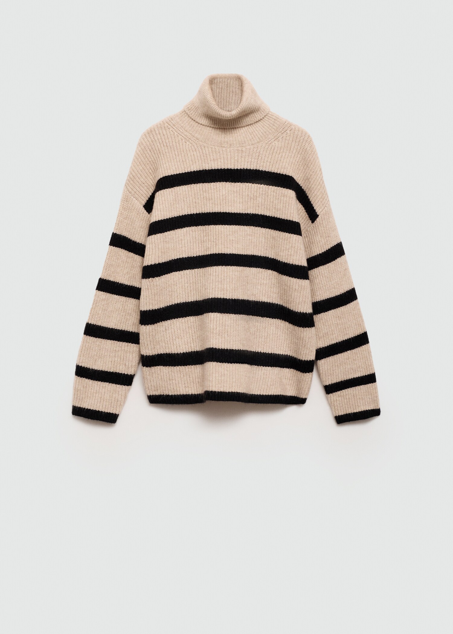 Stand-collar striped sweater - Article without model