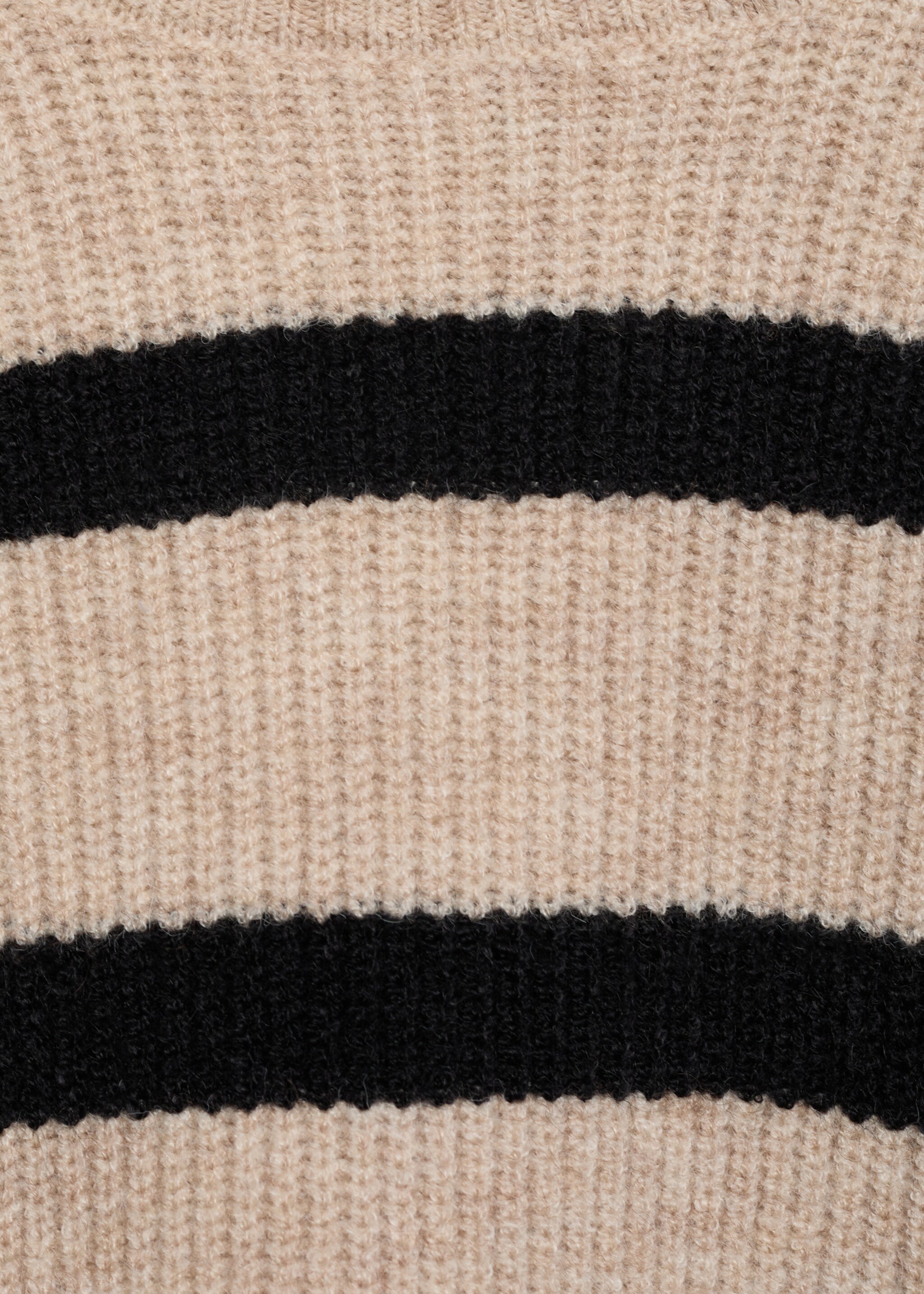 Stand-collar striped sweater - Details of the article 0, Sand. Ref: 77015989-00.