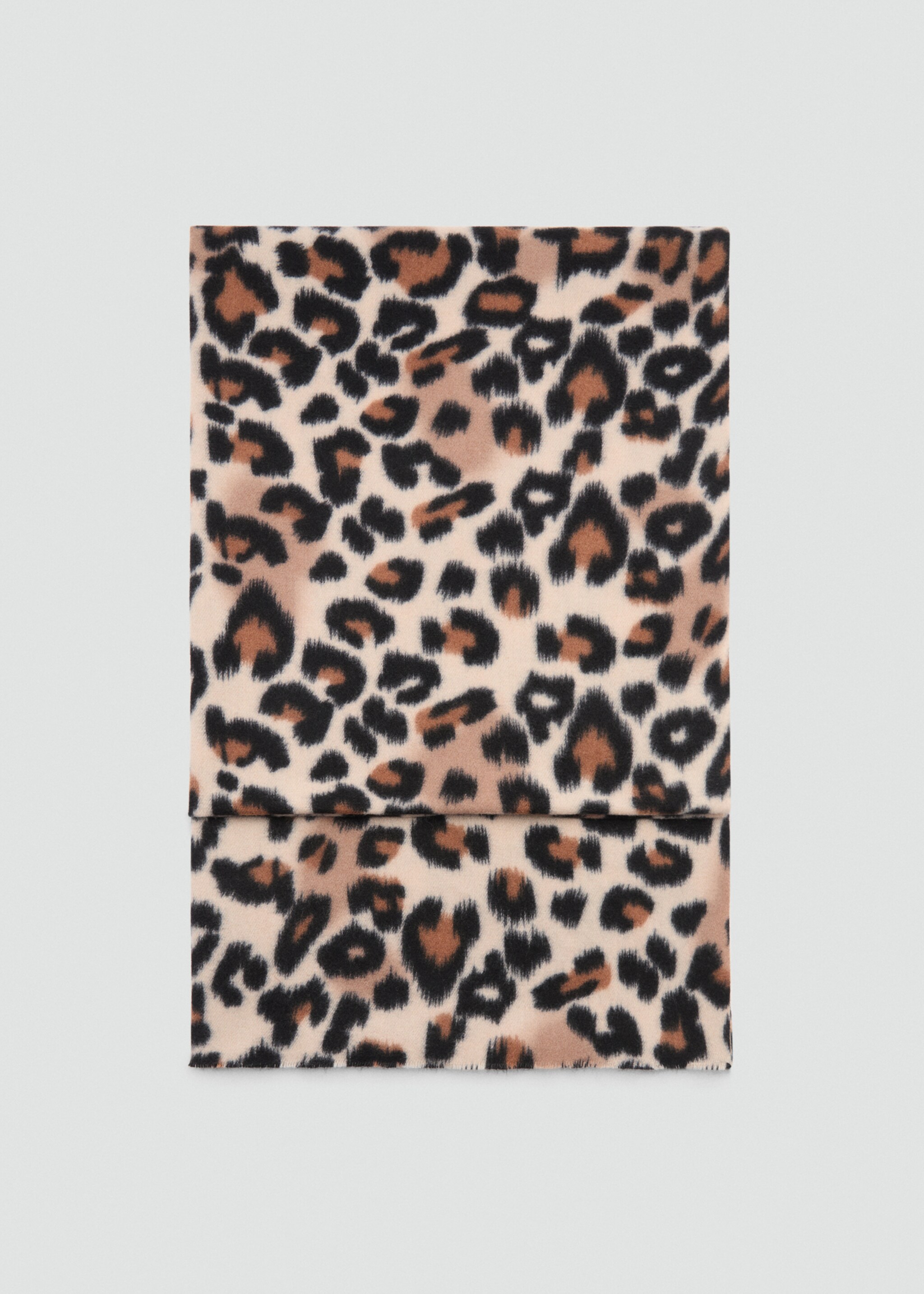 Leopard-print scarf - Article without model, Beige. Ref: 77015995-00.