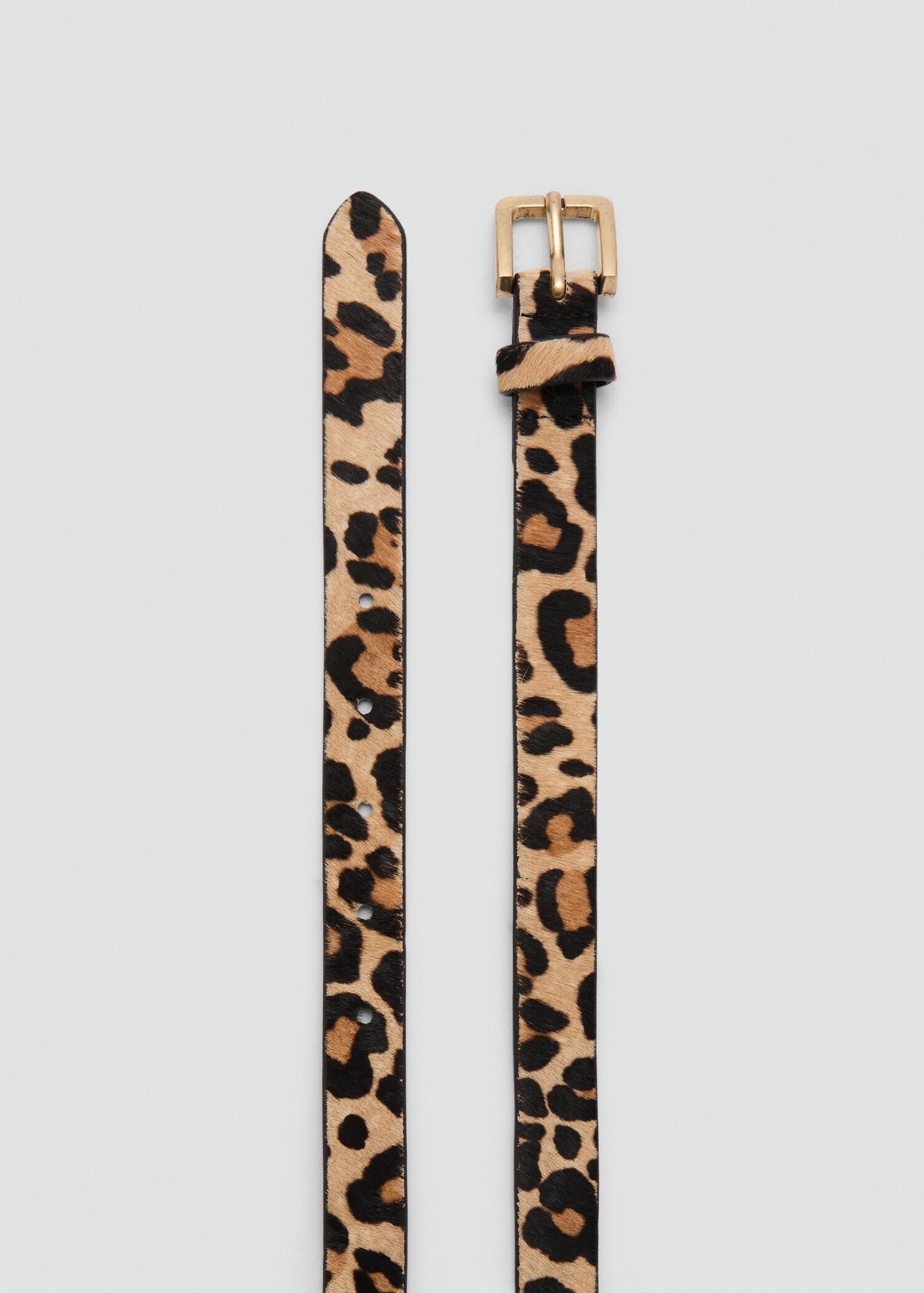 Slim leopard-print leather belt - Details of the article 1