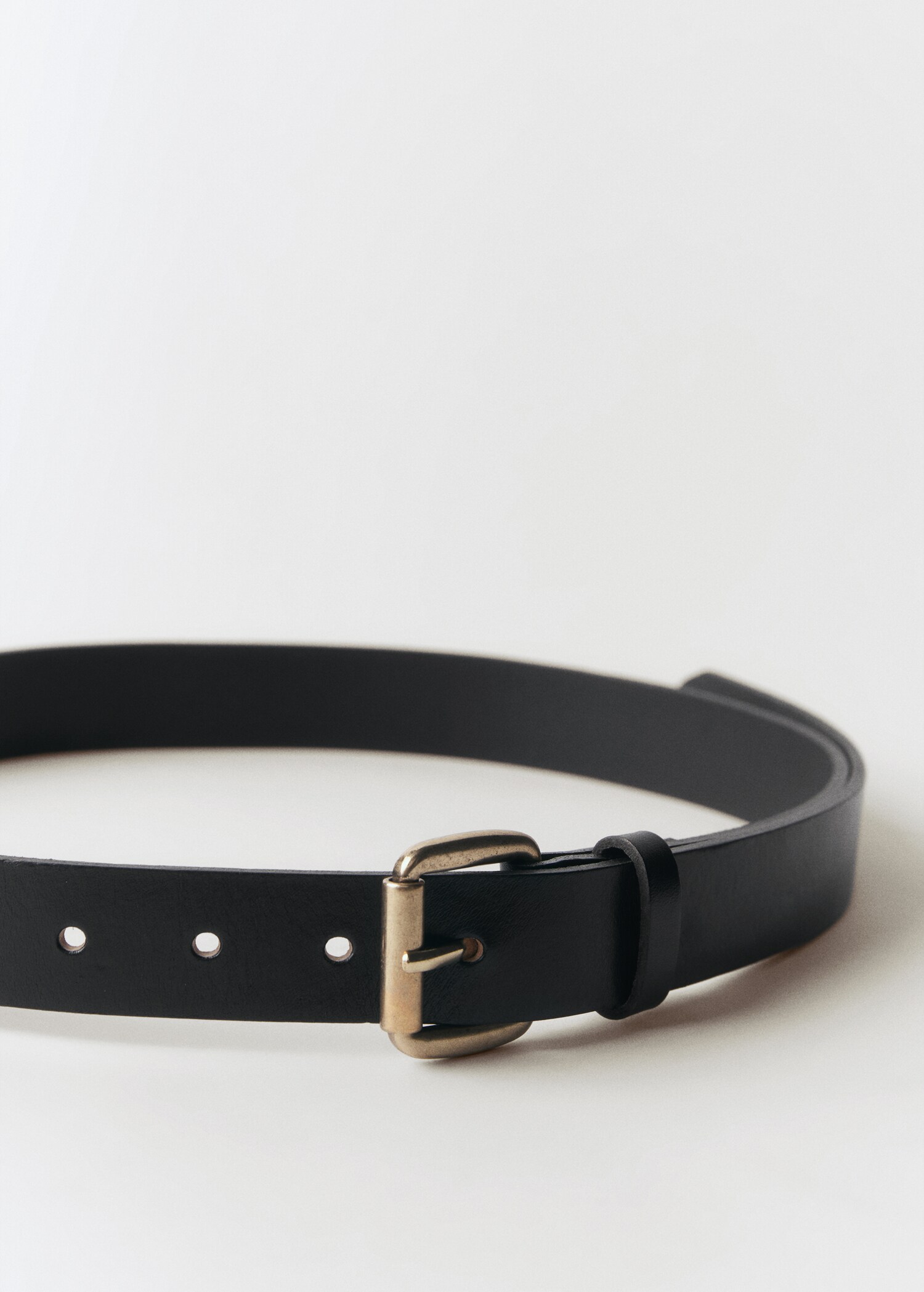 Leather belt with square buckle - Medium plane