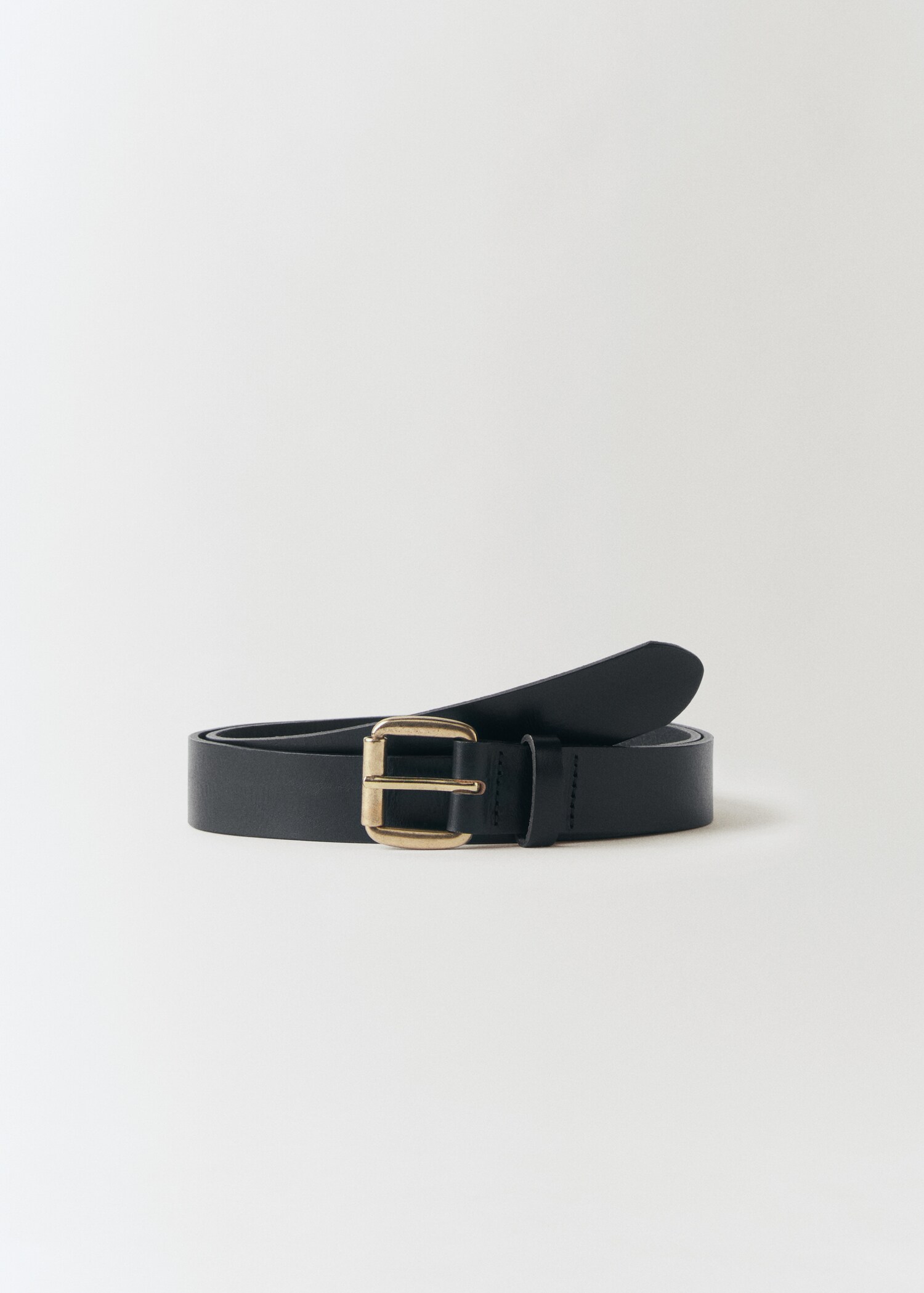Leather belt with square buckle - Article without model
