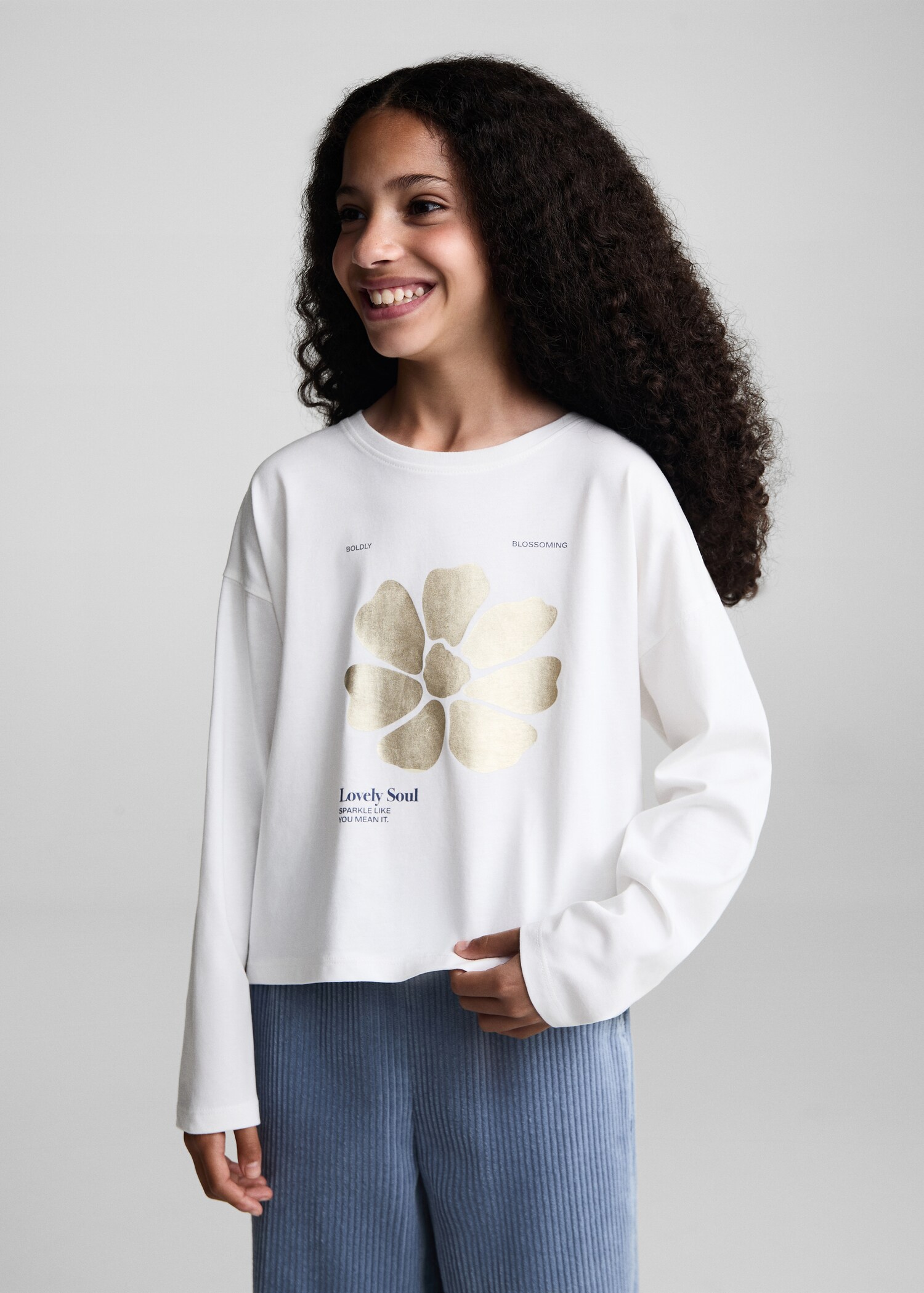 Bedrucktes Baumwoll-T-Shirt - Mittlere Ansicht