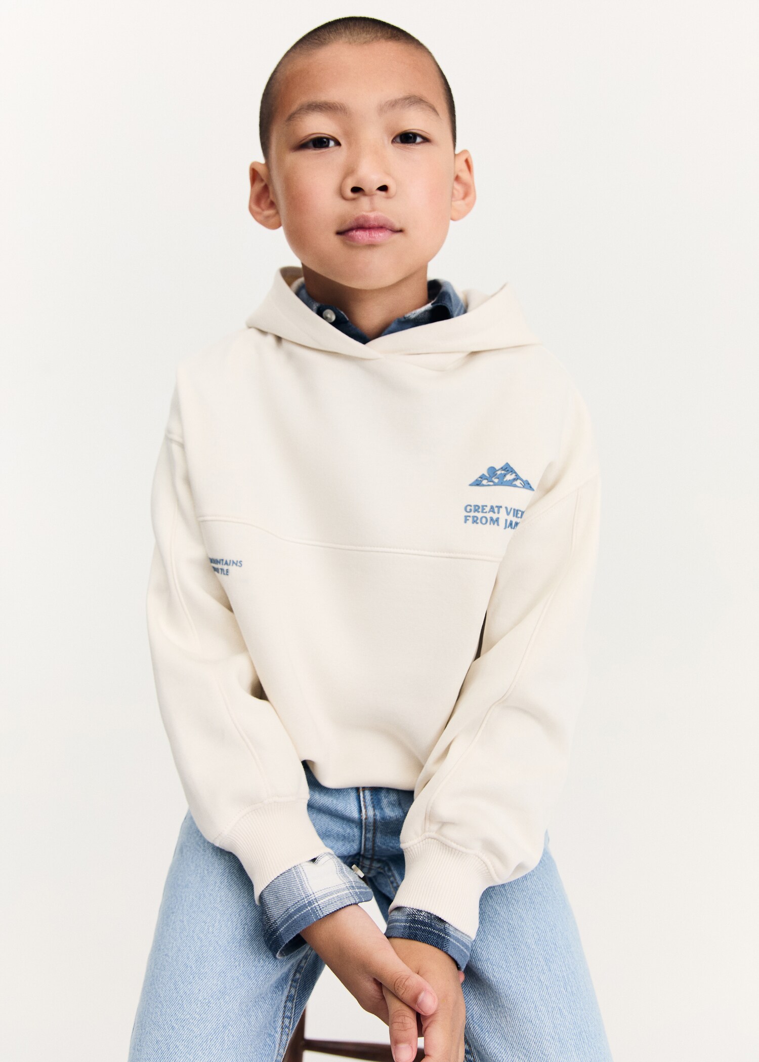 Sweat-shirt imprimé capuche - Plan moyen
