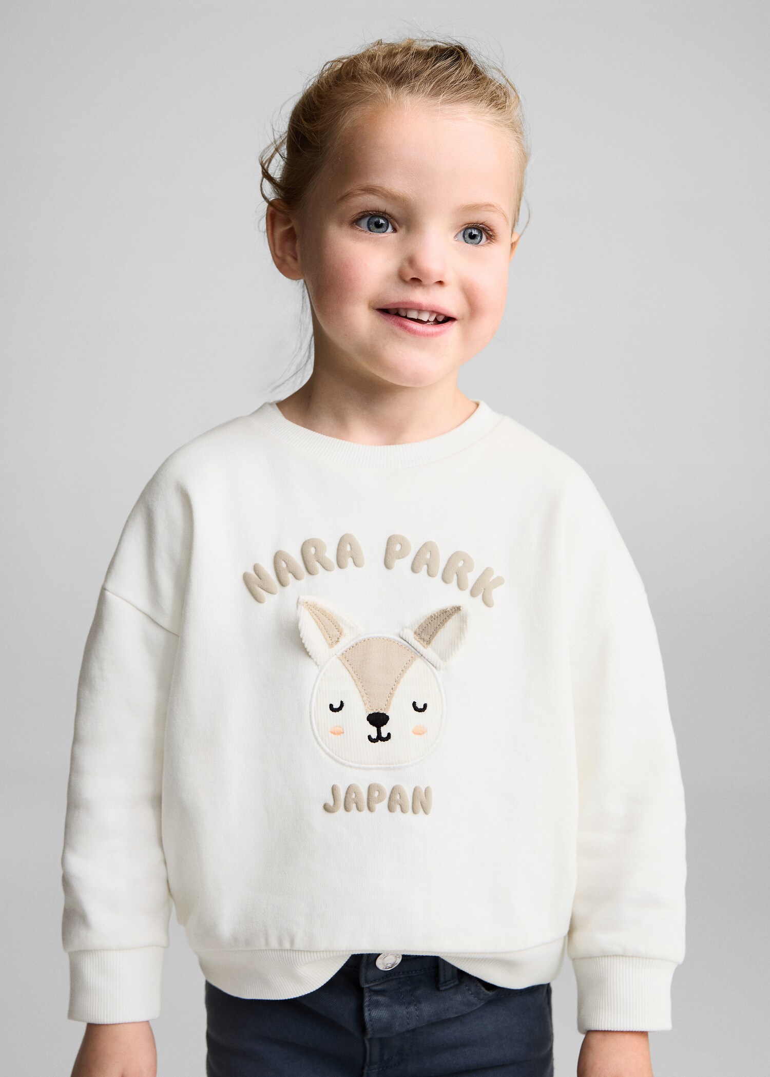 Sudadera algodón detalle bordado - Plano medio