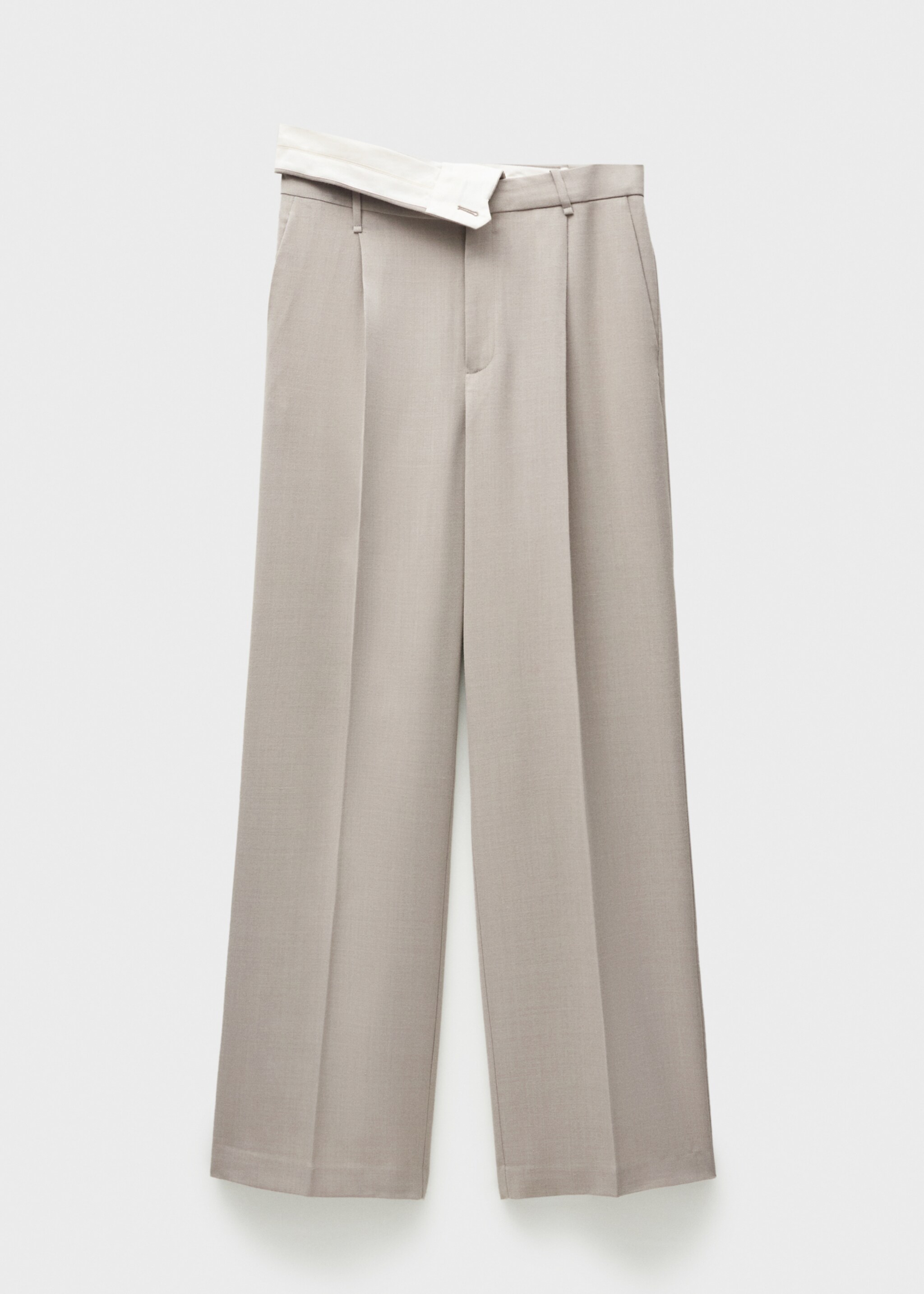 Straight-fit suit trousers - Article without model, Light/Pastel Grey. Ref: 77016357-00.