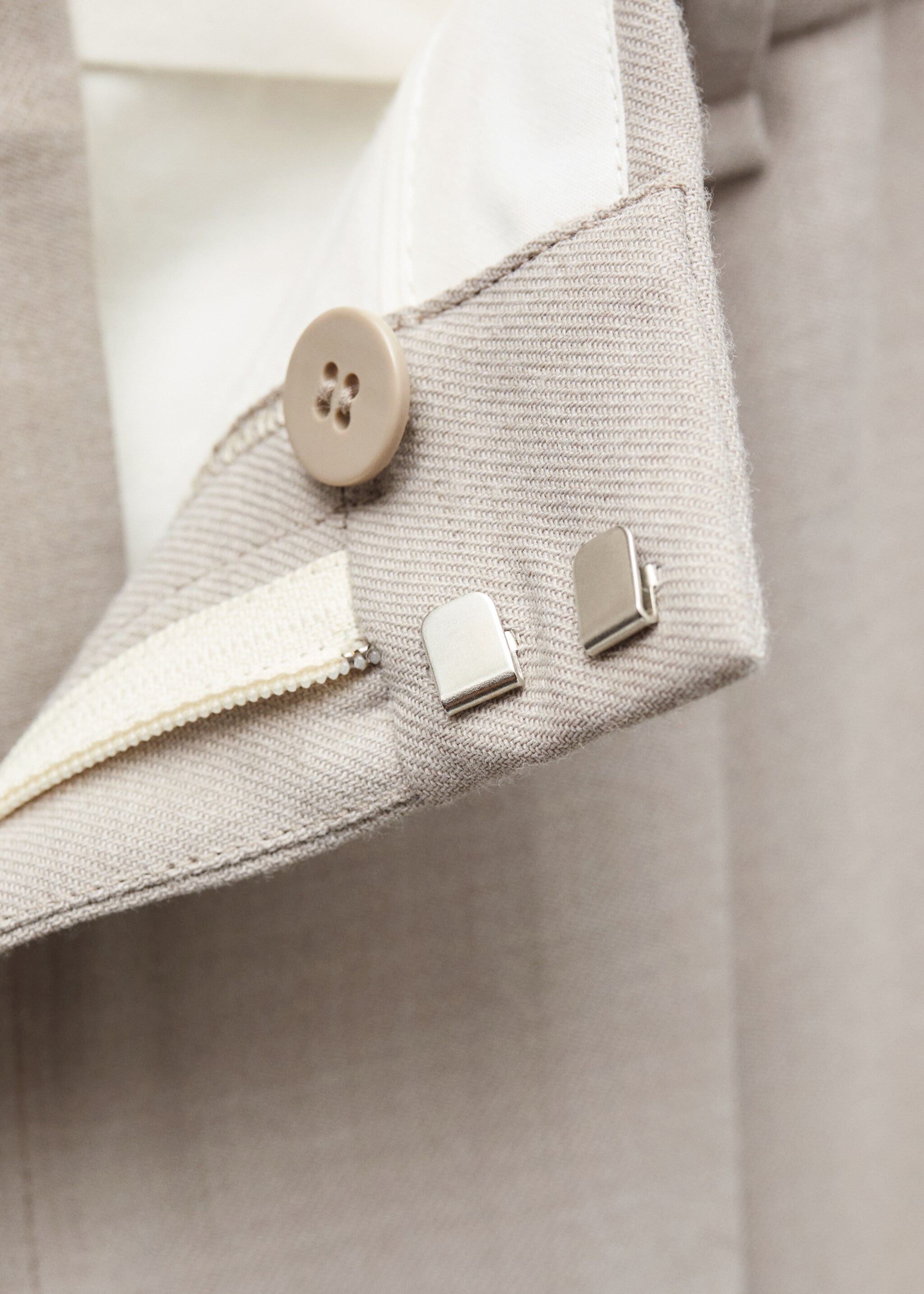 Straight-fit suit trousers - Details of the article 0, Light/Pastel Grey. Ref: 77016357-00.
