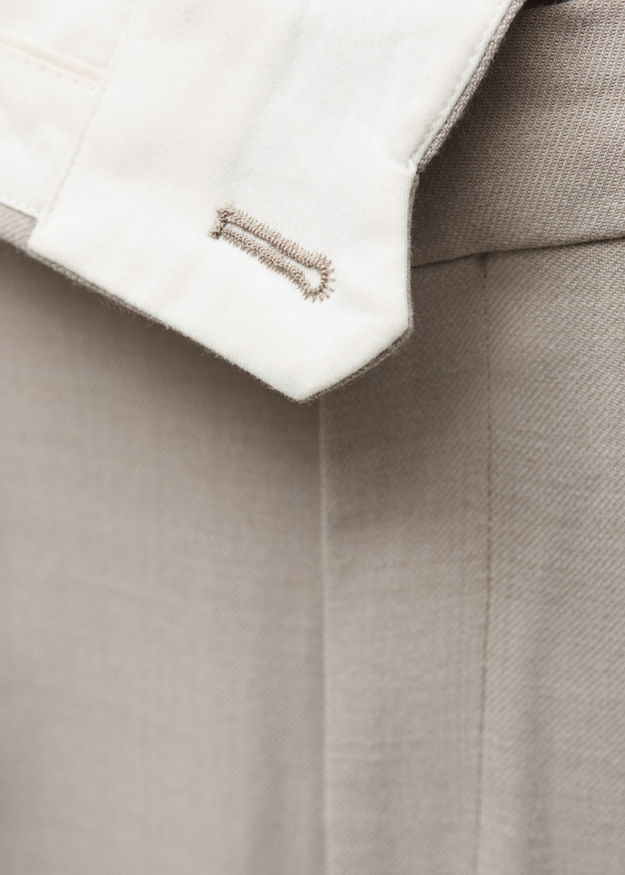 Straight-fit suit trousers - Details of the article 8, Light/Pastel Grey. Ref: 77016357-00.