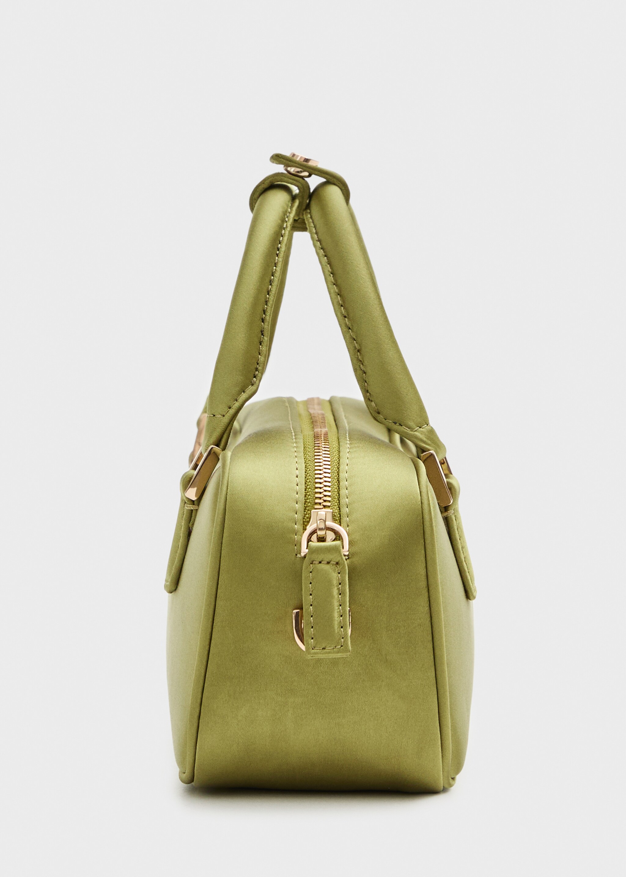 Mini satin bowling bag - Details of the article 1, Green. Ref: 77016358-00.