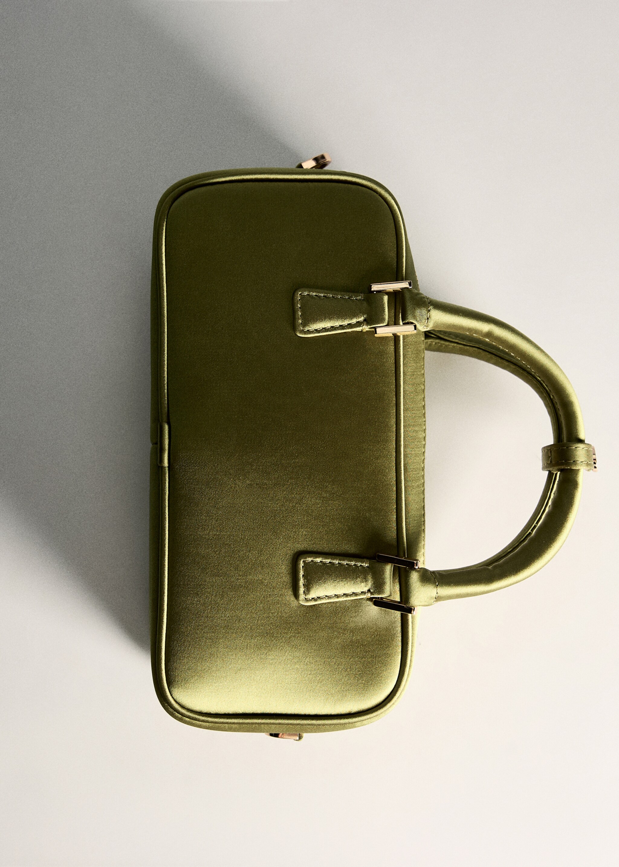 Mini satin bowling bag - Details of the article 6, Green. Ref: 77016358-00.