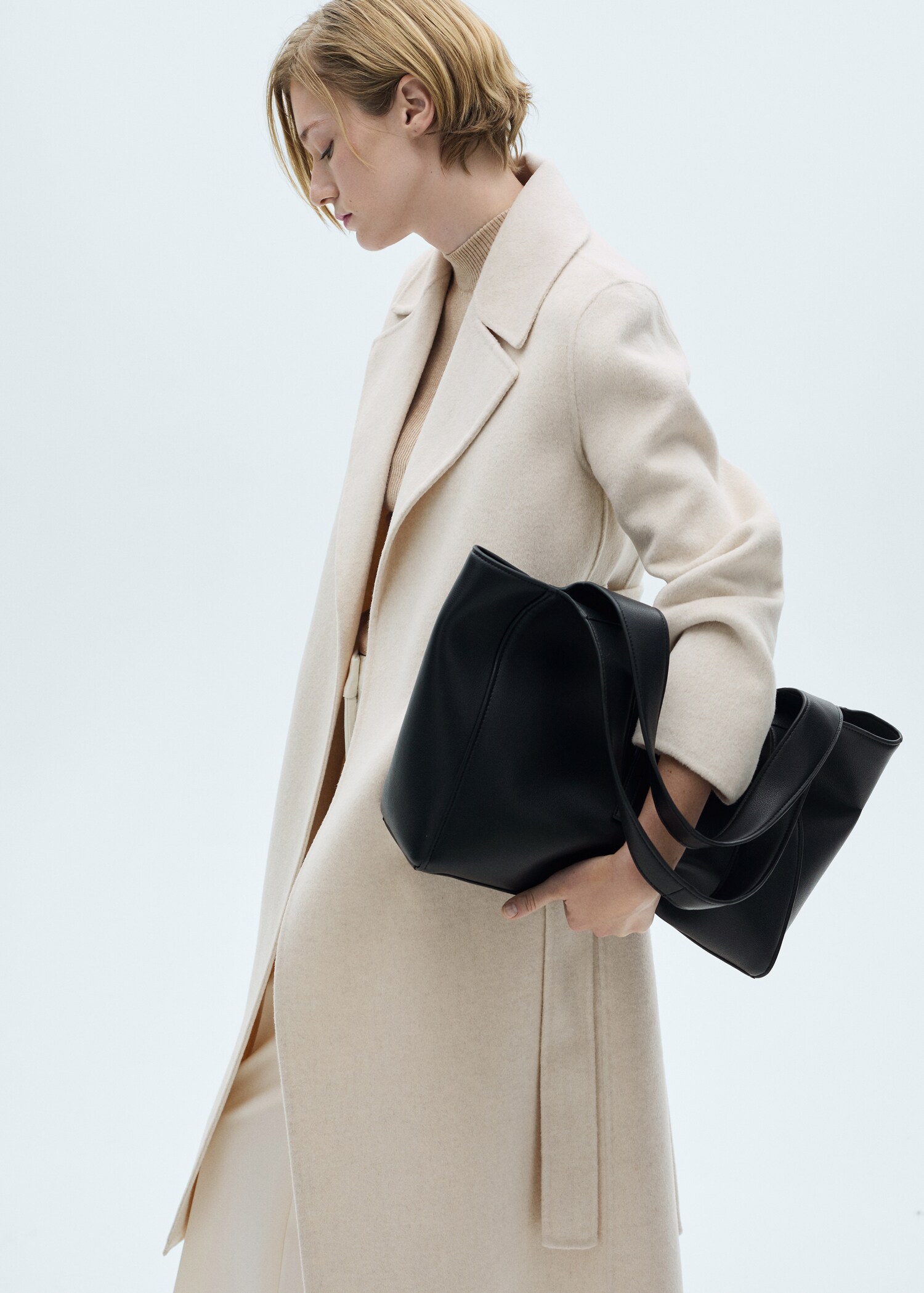 Manteau en laine handmade avec ceinture - Détail de l'article 2