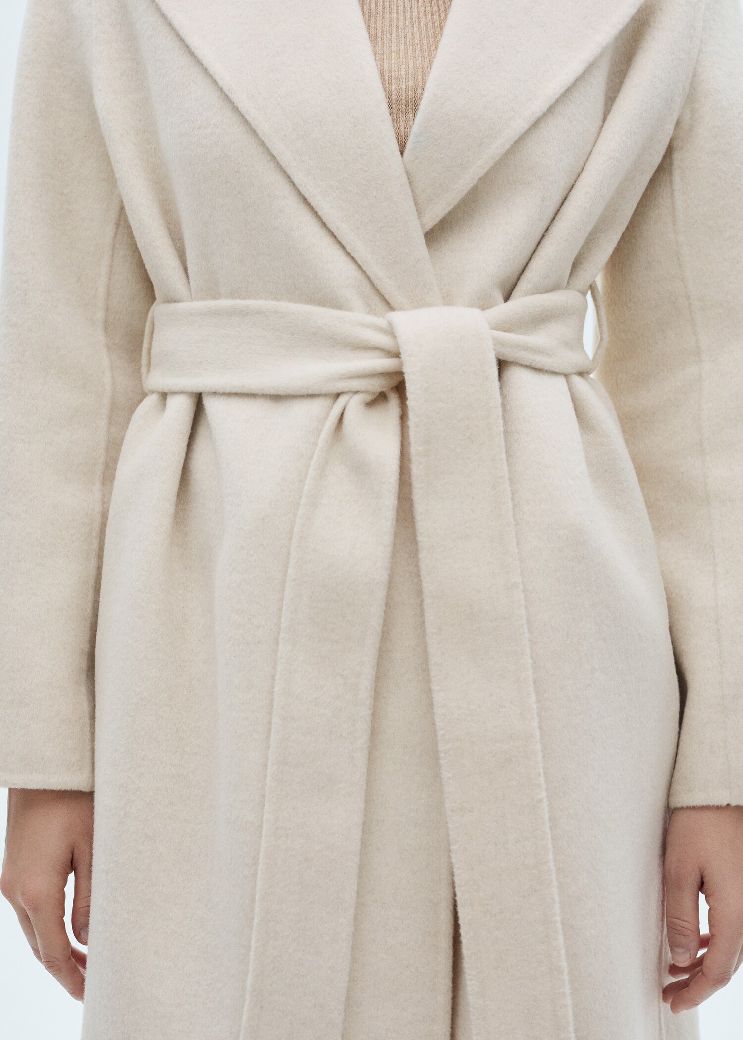 Manteau en laine handmade avec ceinture - Détail de l'article 6