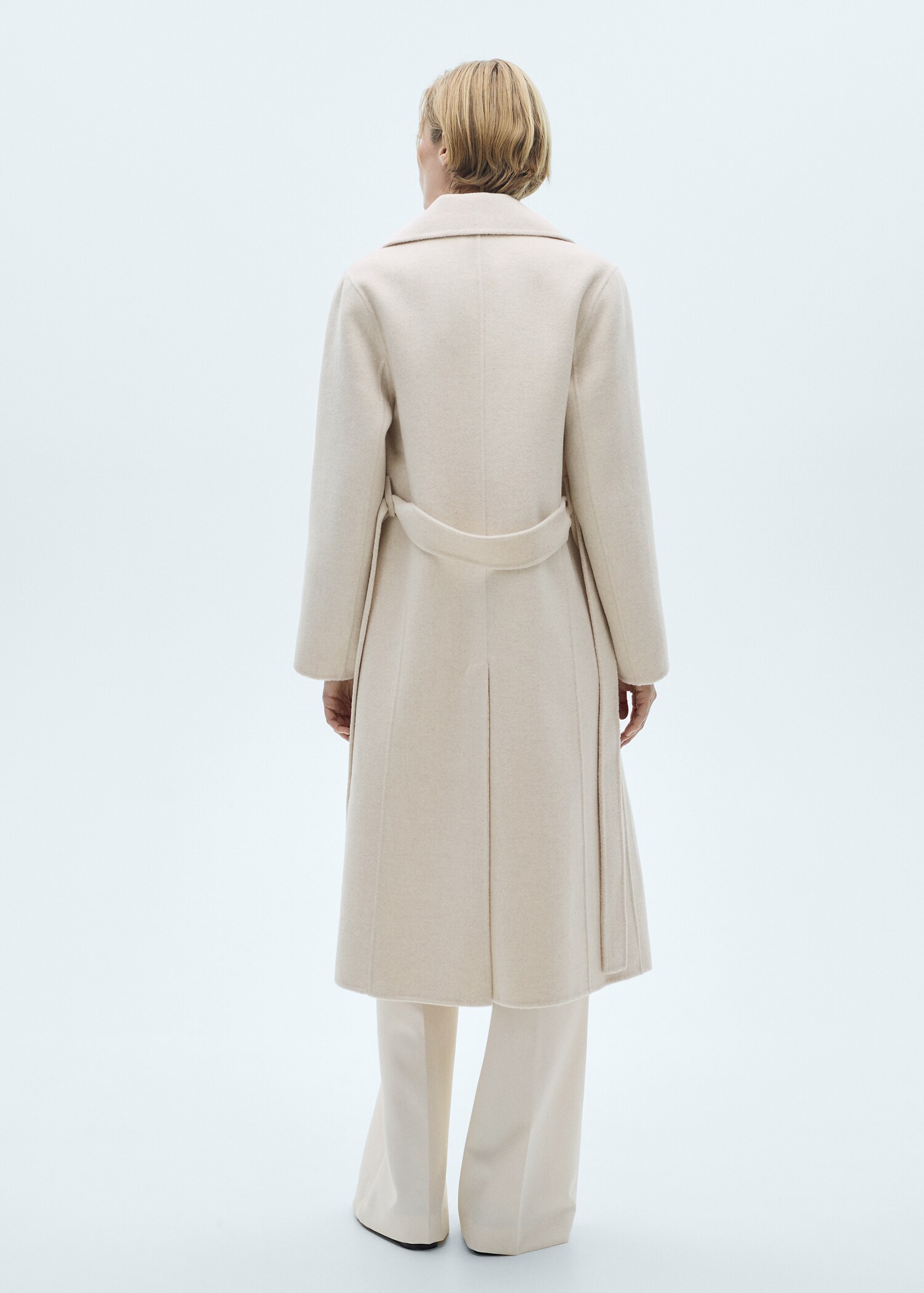 Manteau en laine handmade avec ceinture - Verso de l’article