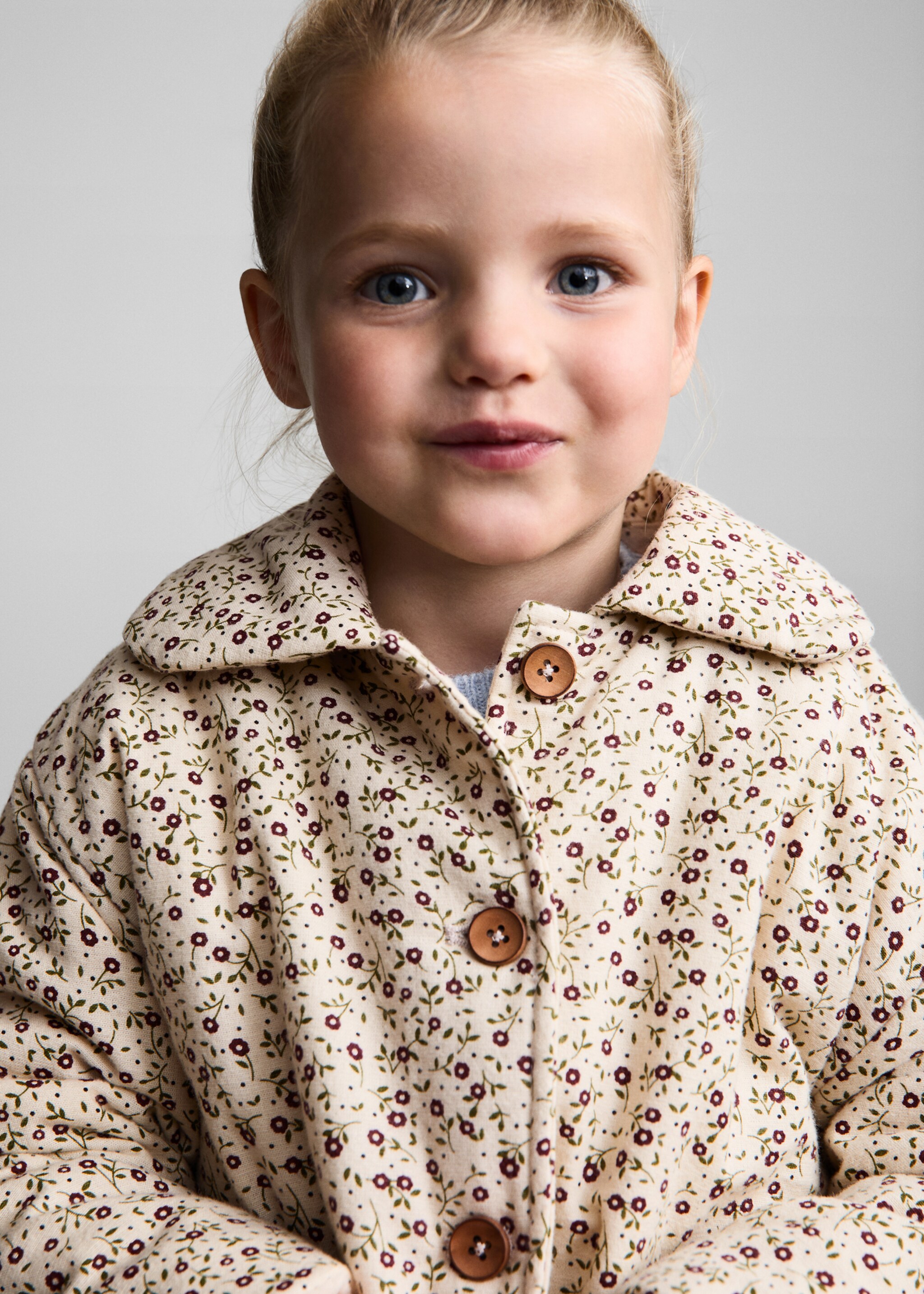 Printed cotton coat - Details of the article 1, Ecru. Ref: 77016724-00.
