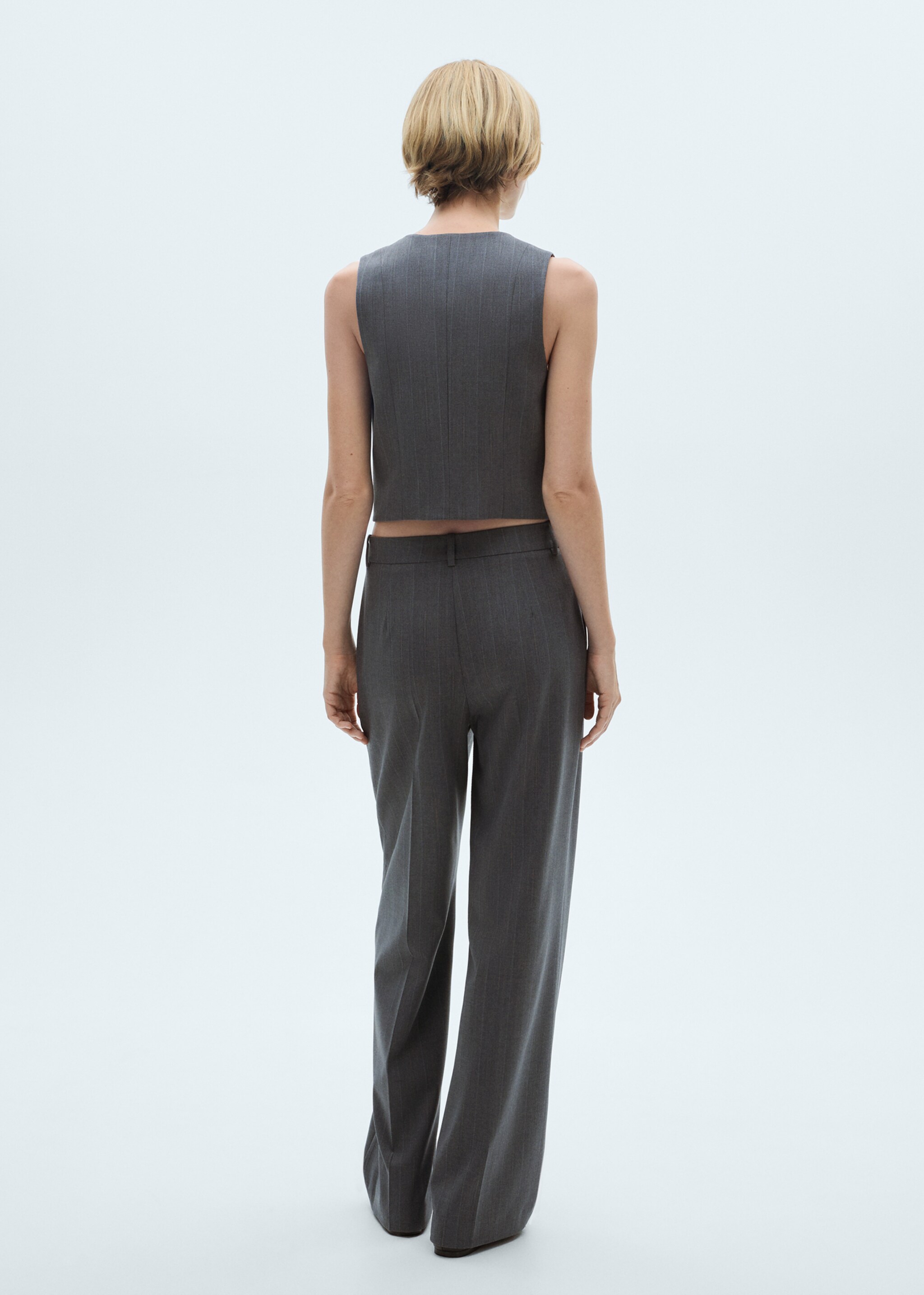 Pantalón traje raya diplomática - Reverso del artículo, Gris. Ref: 77016728-00.