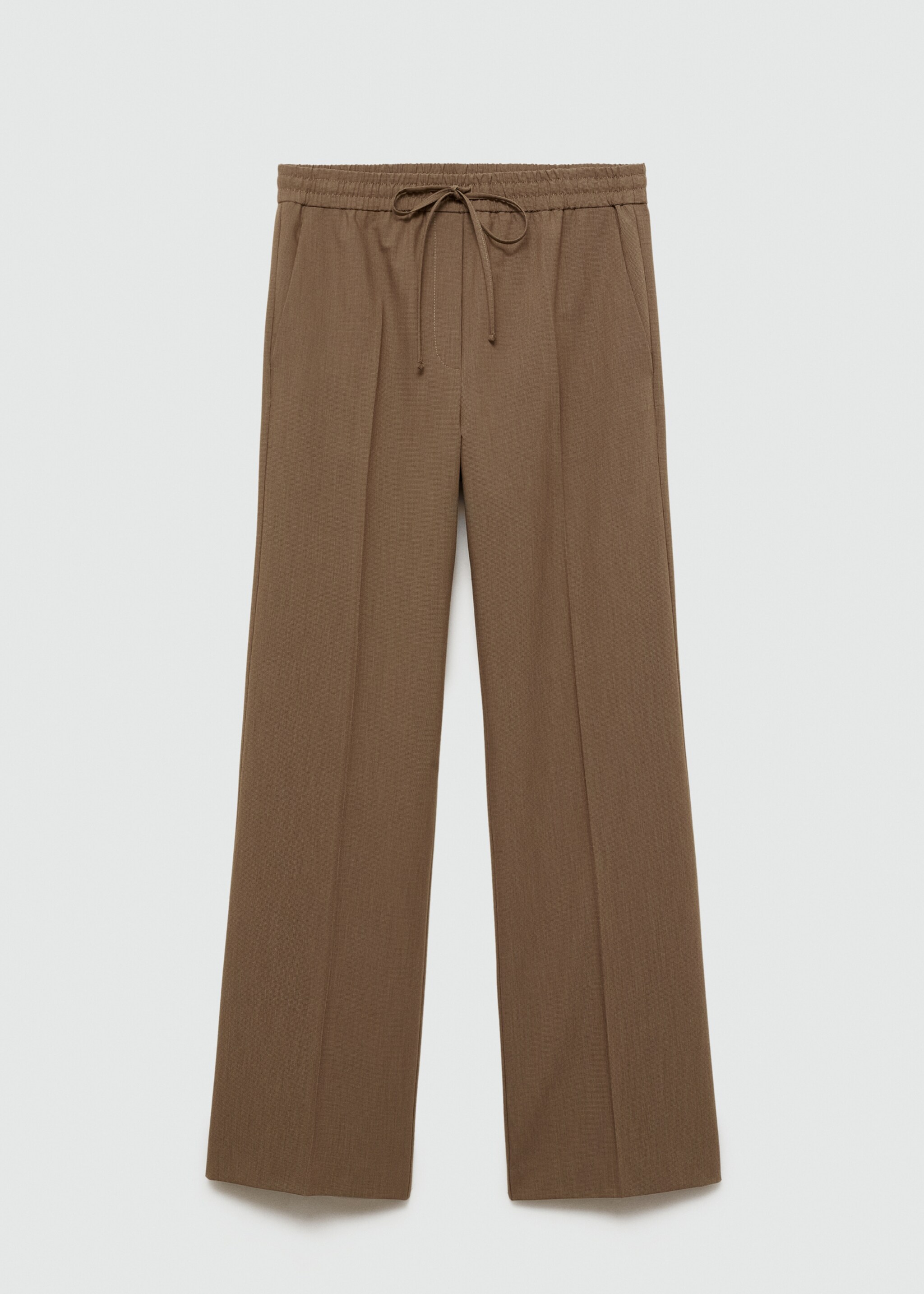 Pantalón recto cintura elástica - Artículo sin modelo, Marrón. Ref: 77016730-00.