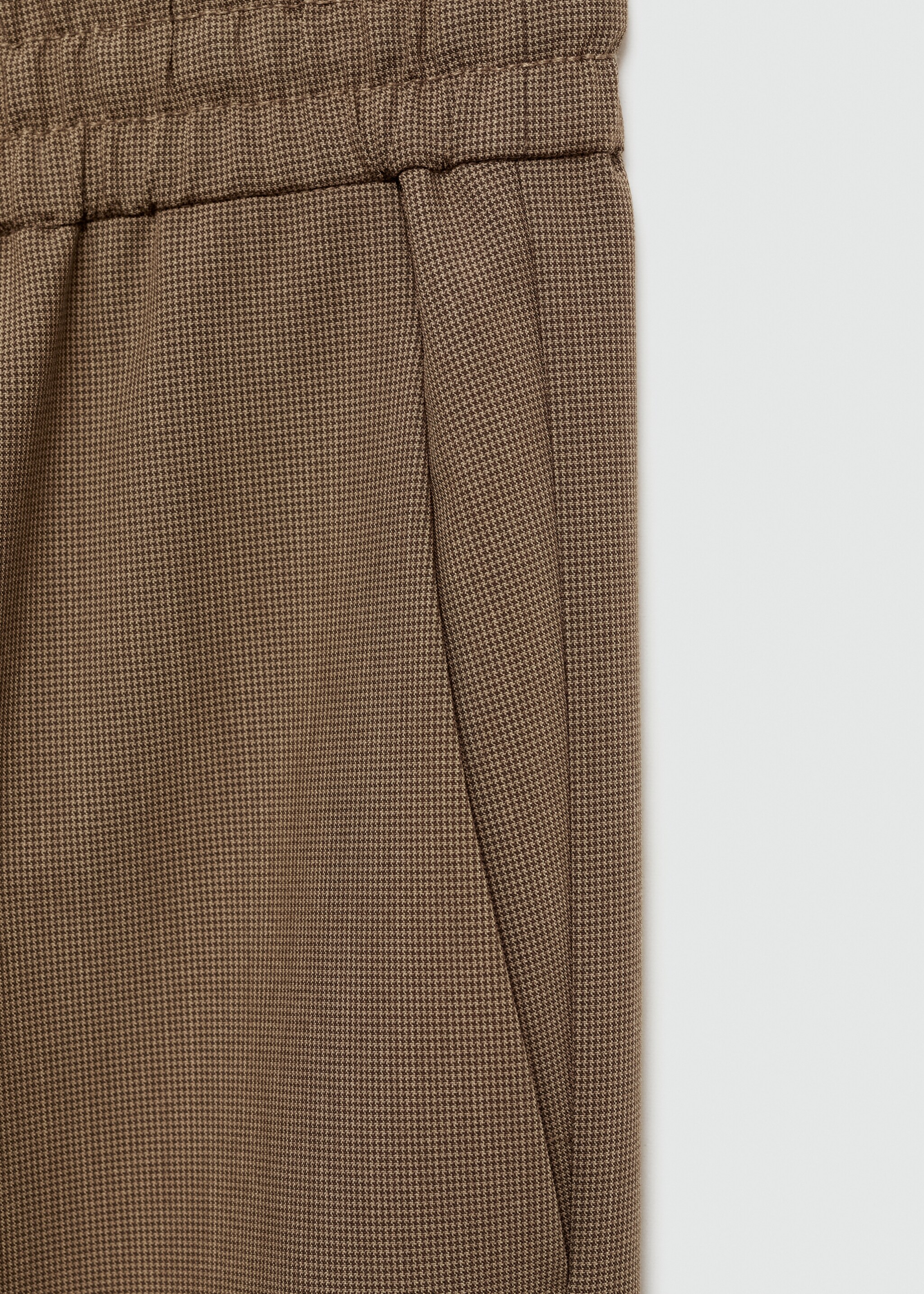 Pantalón recto cintura elástica - Detalle del artículo 0, Marrón. Ref: 77016730-00.