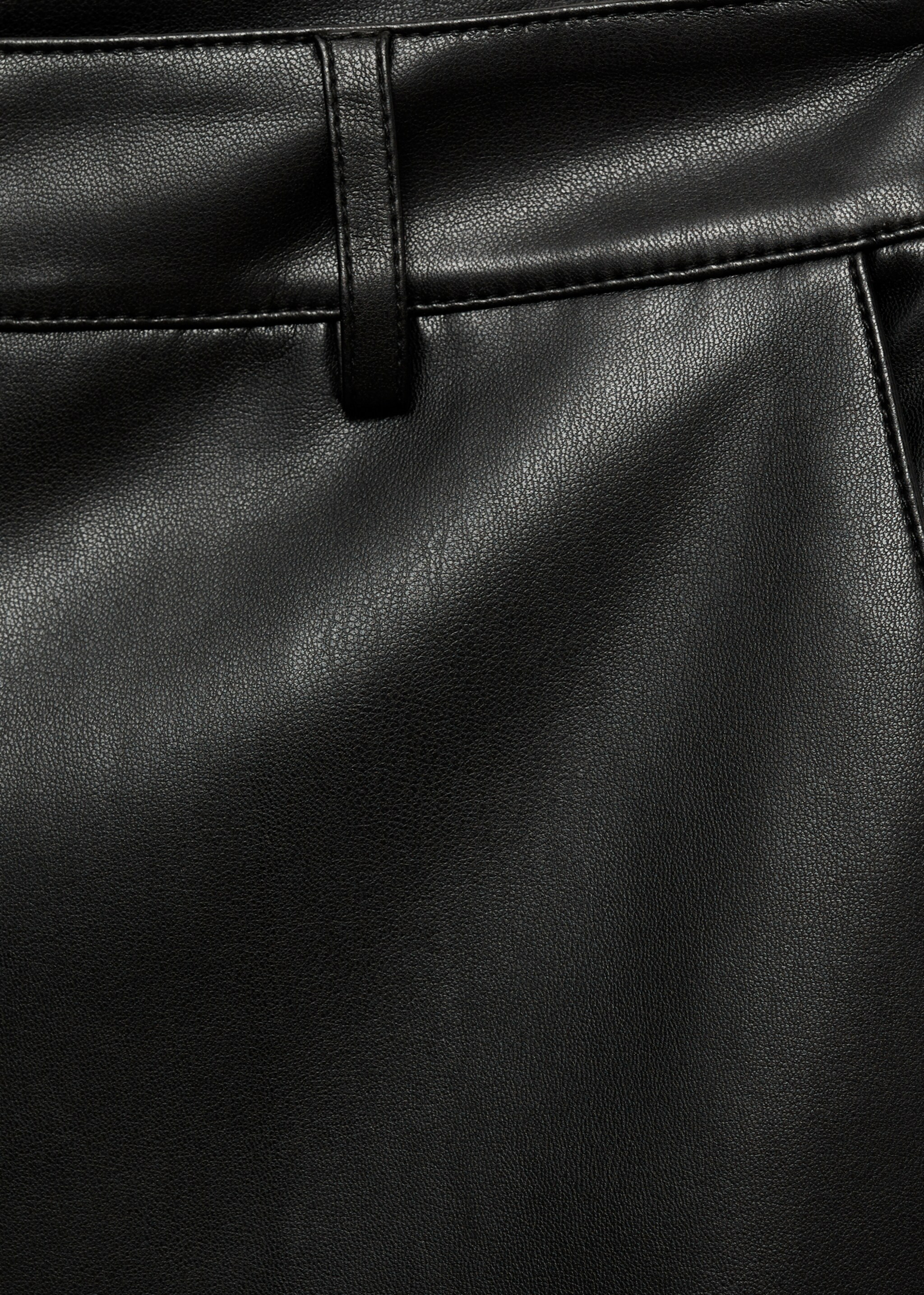 Wideleg broek van imitatieleer - Detail van het artikel 0, Zwart. Ref: 77016734-00.
