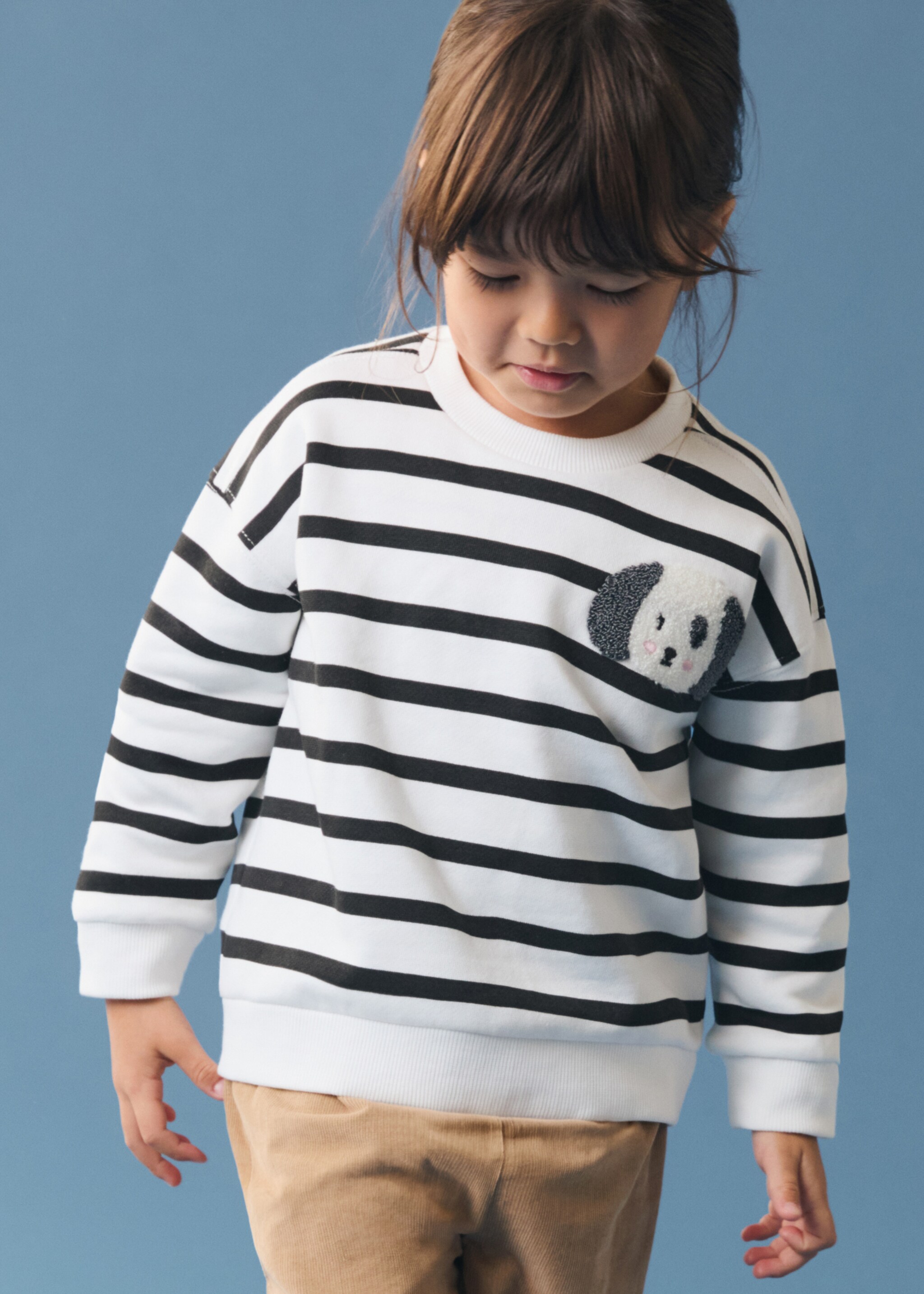 Sweat-shirt imprimé rayures - Détail de l'article 5, Blanc cassé. Ref: 77016736-00.