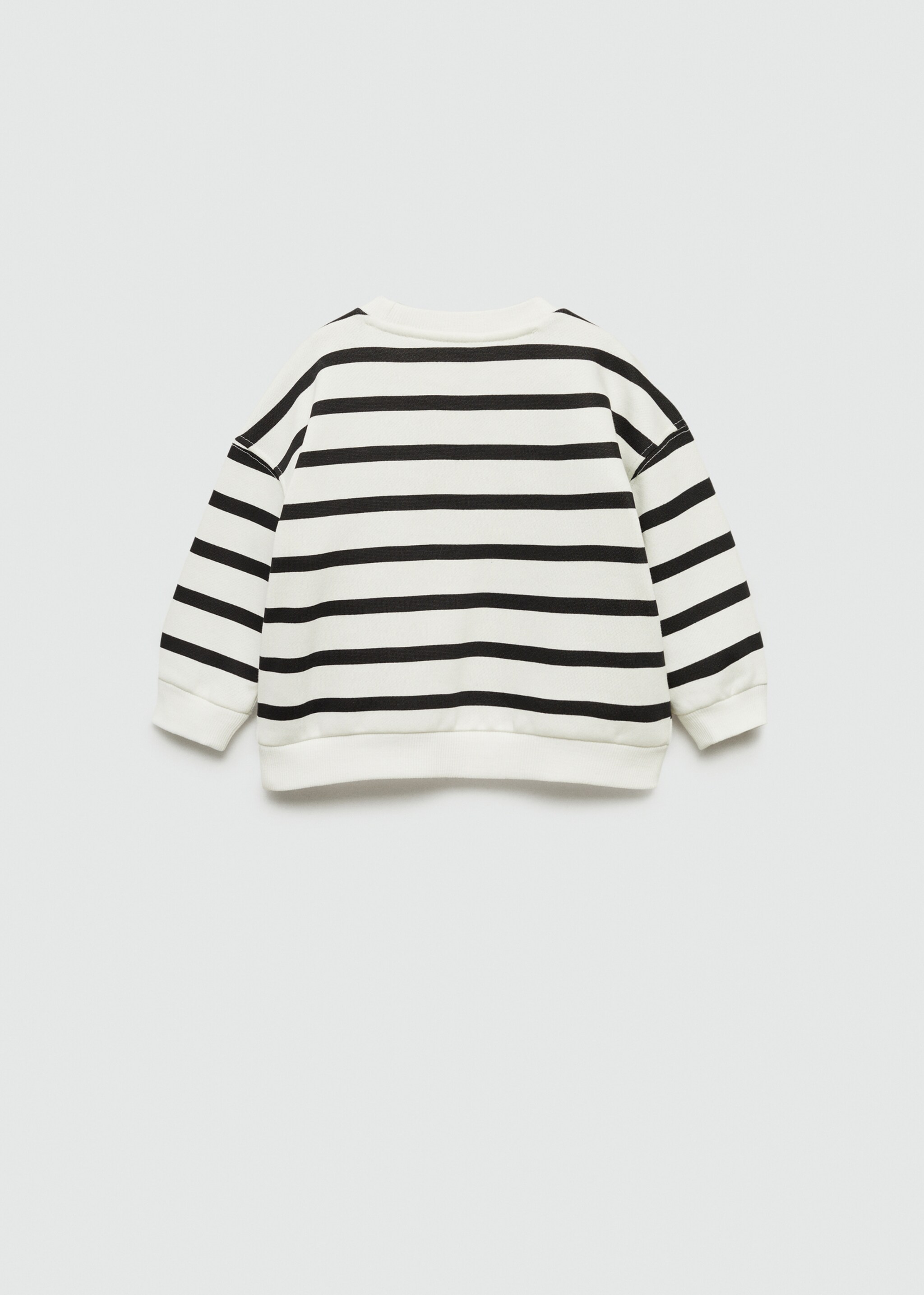 Sweat-shirt imprimé rayures - Verso de l’article, Blanc cassé. Ref: 77016736-00.