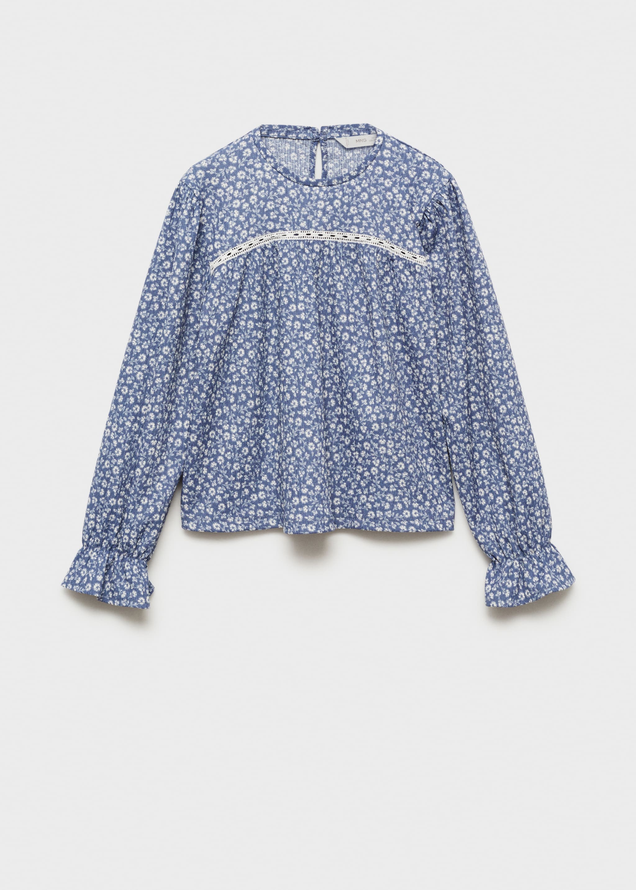 Floral print blouse - Article without model, Blue. Ref: 77016737-00.