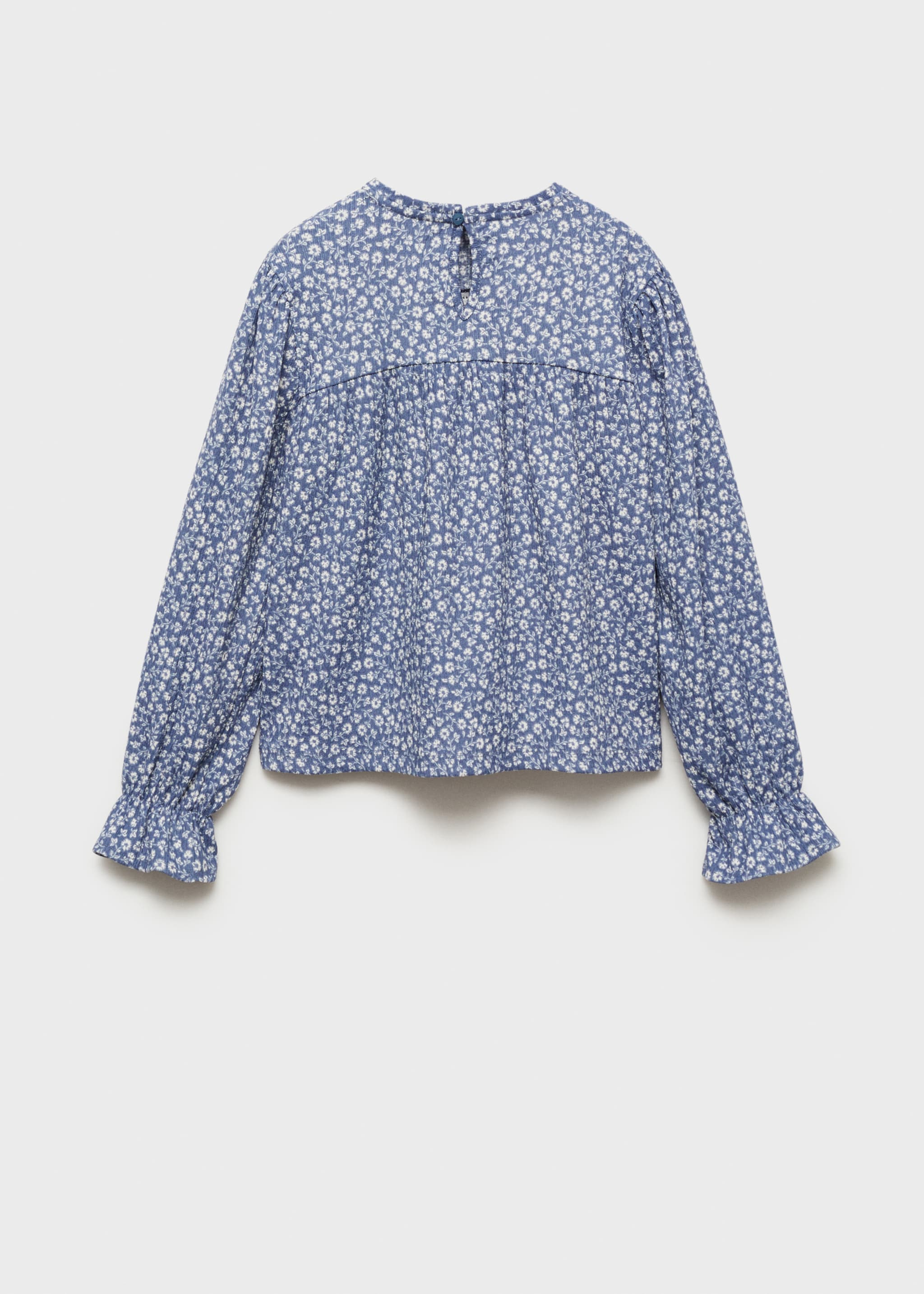 Floral print blouse - Reverse of the article, Blue. Ref: 77016737-00.