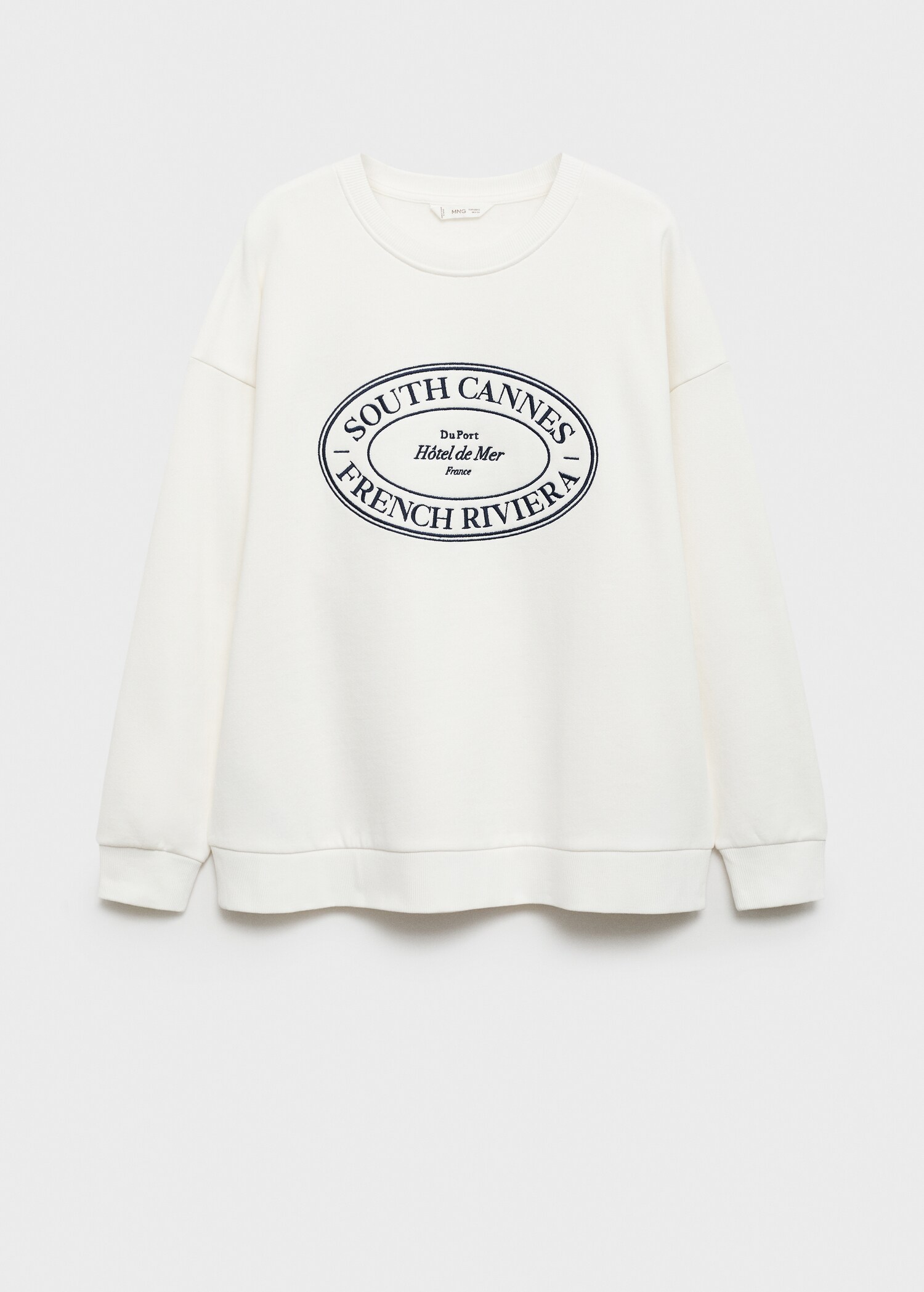 Embroidered detail cotton sweatshirt - Article without model