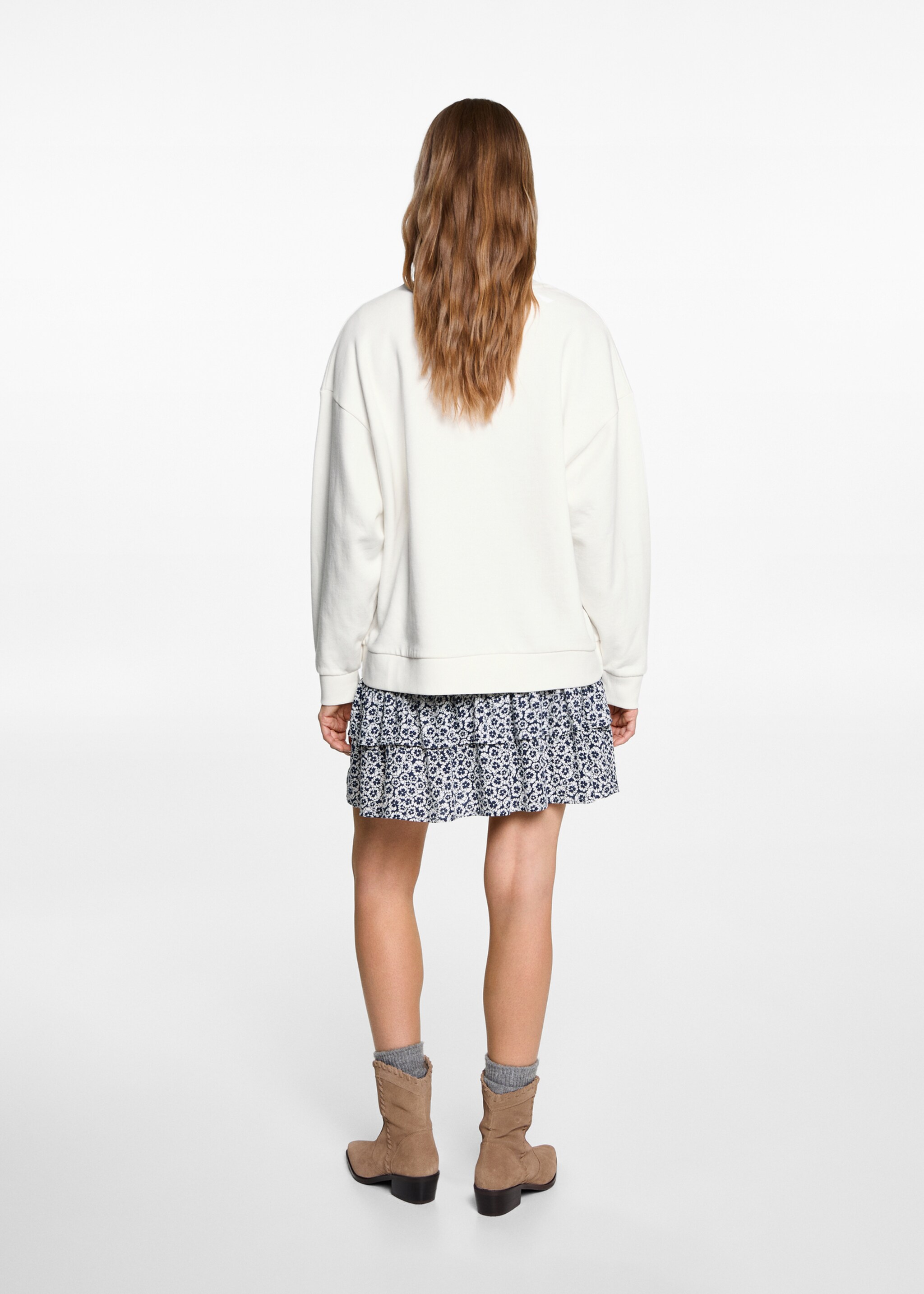 Embroidered detail cotton sweatshirt - Reverse of the article