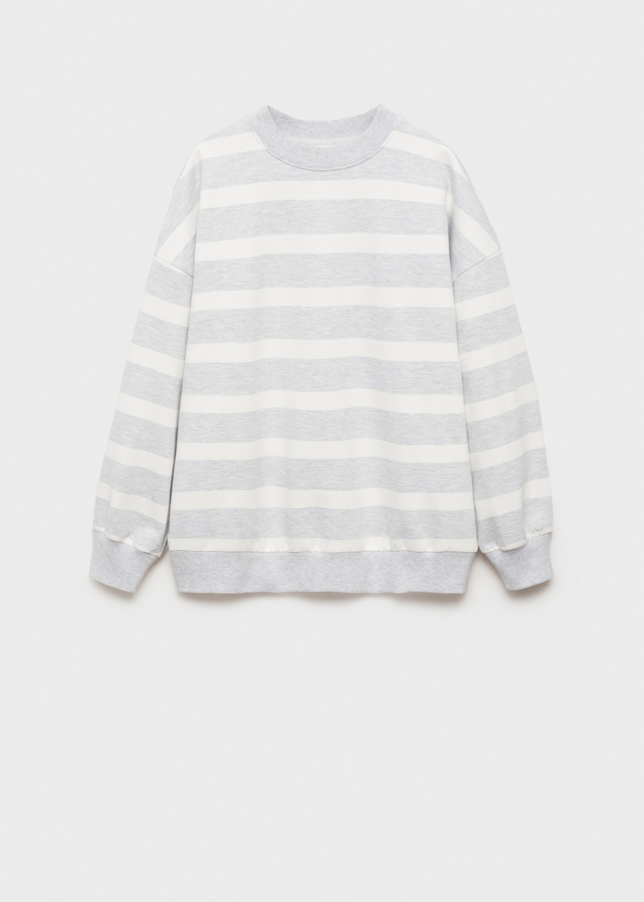 Striped cotton-blend sweatshirt - Article without model, Medium Heather Grey. Ref: 77016740-00.