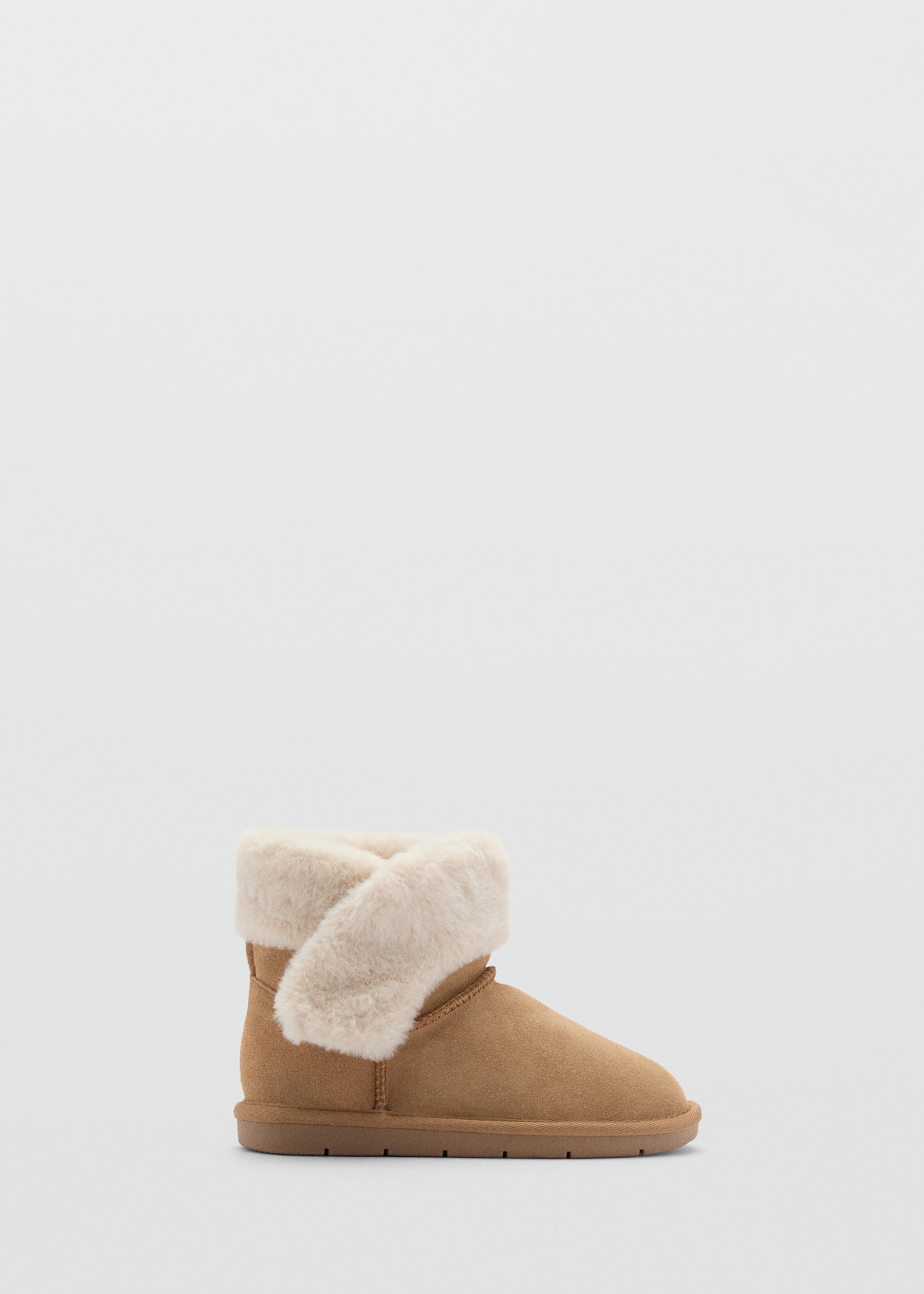 Bottines en cuir et imitation fourrure - Article sans modèle, Beige. Ref: 77016745-00.