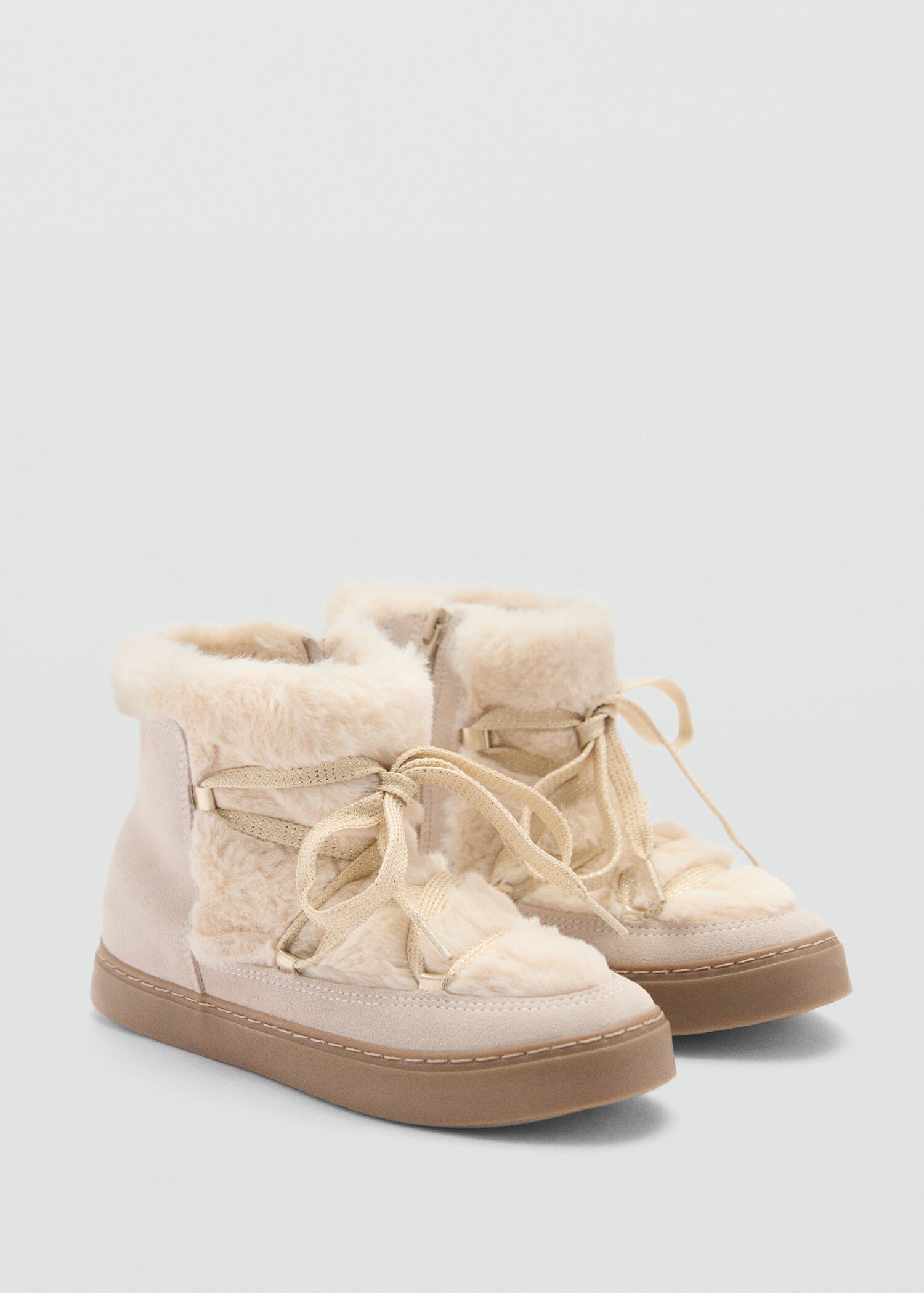 Fur leather ankle boots - Medium plane