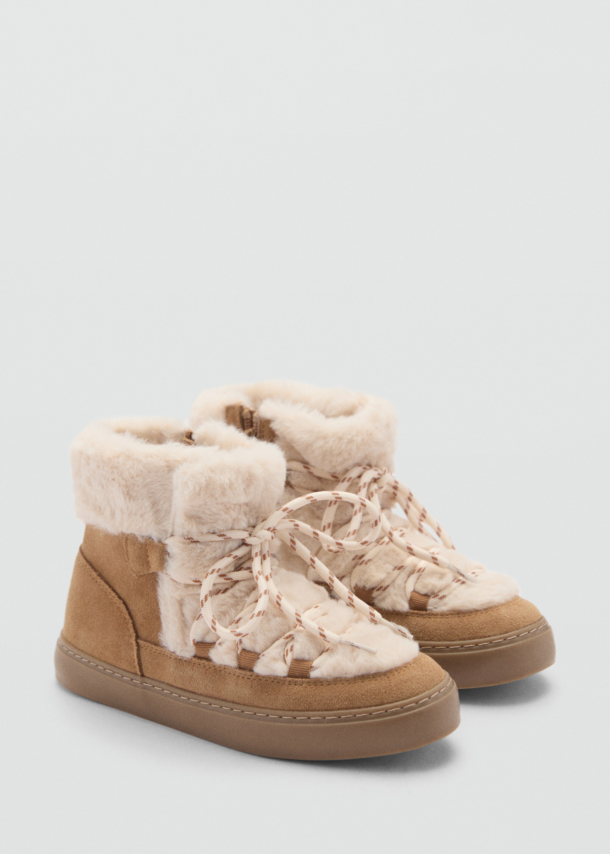 Fur leather ankle boots - Medium plane, Medium Brown. Ref: 77016748-00.