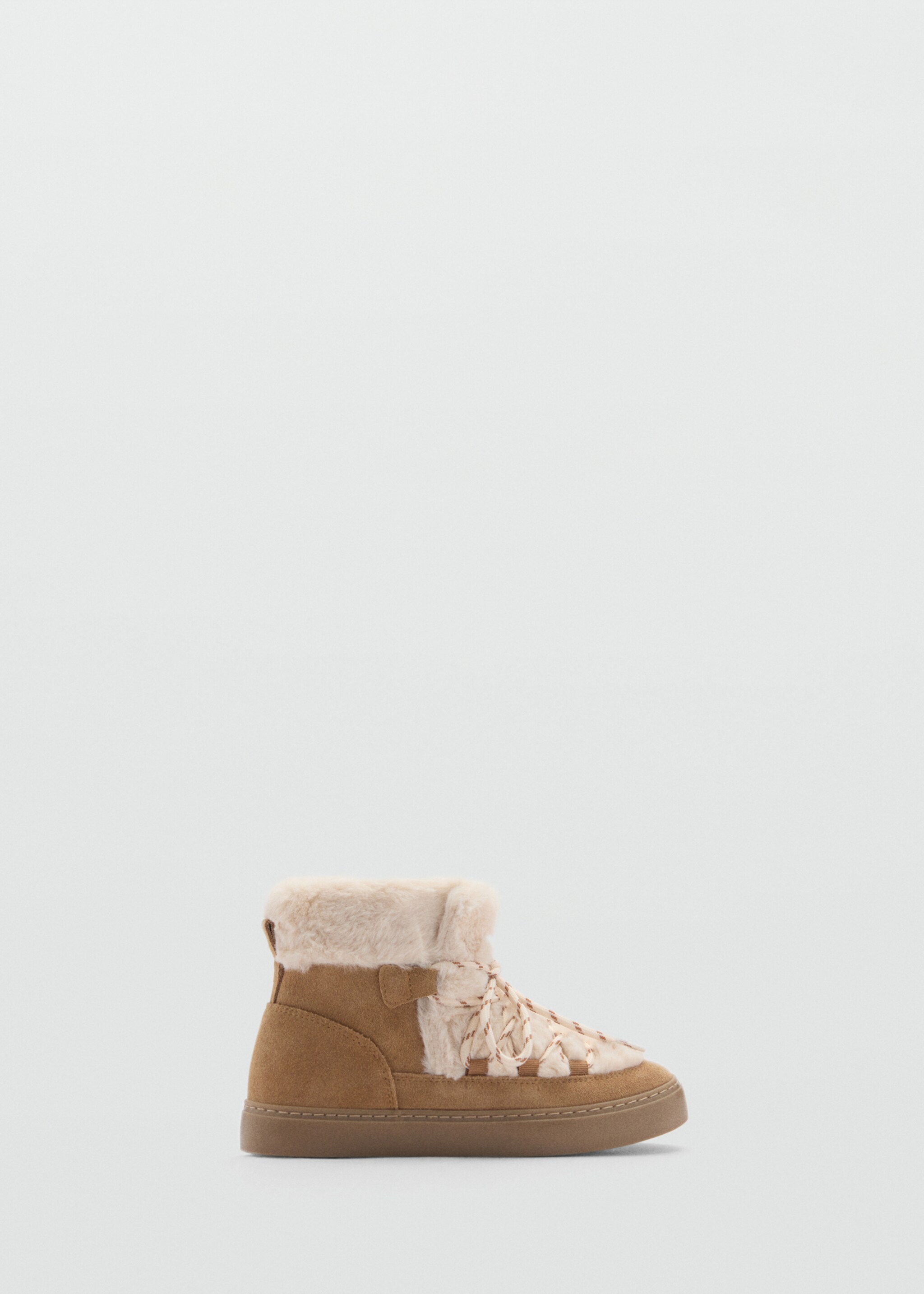 Fur leather ankle boots - Article without model, Medium Brown. Ref: 77016748-00.