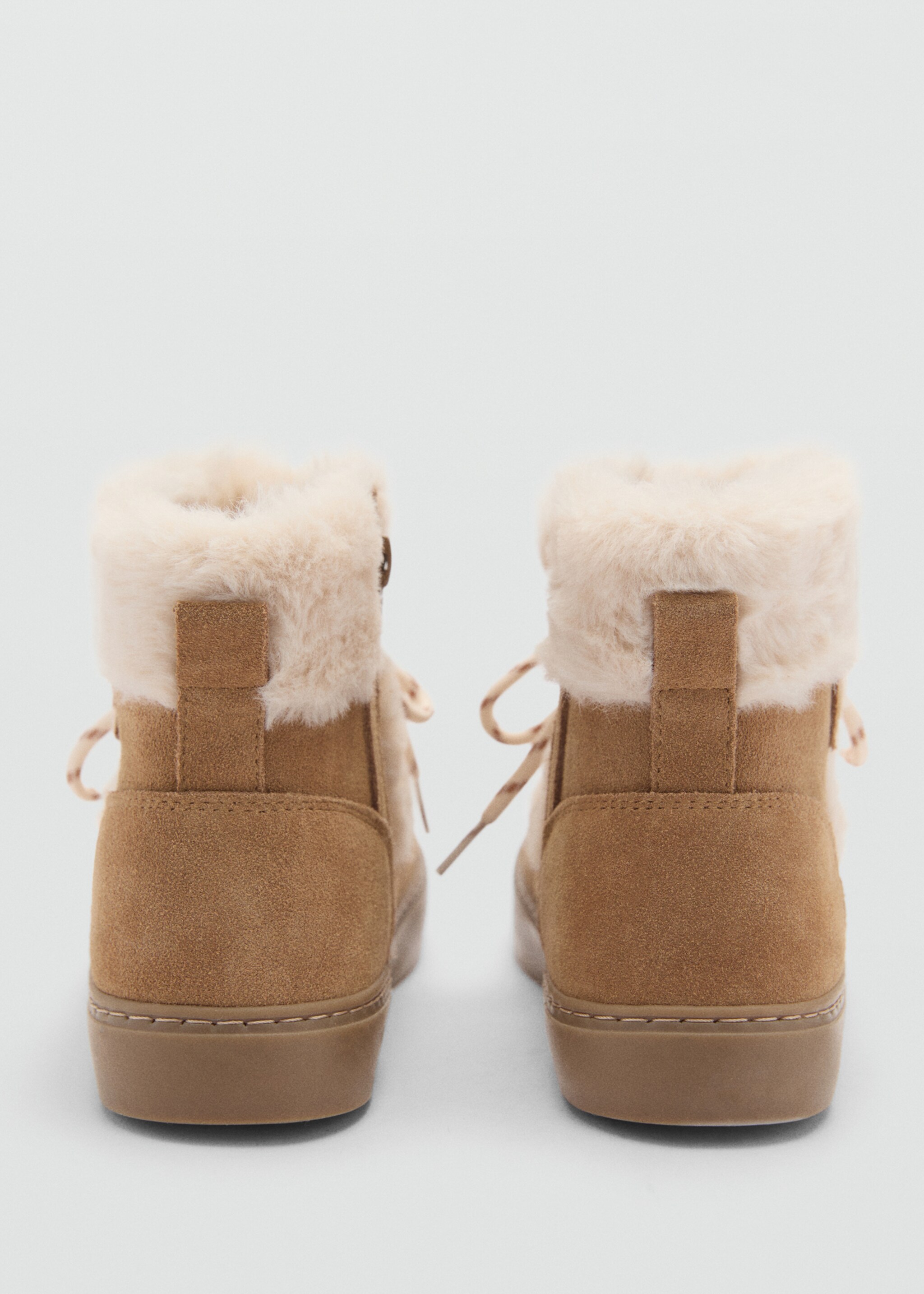 Fur leather ankle boots - Details of the article 2, Medium Brown. Ref: 77016748-00.